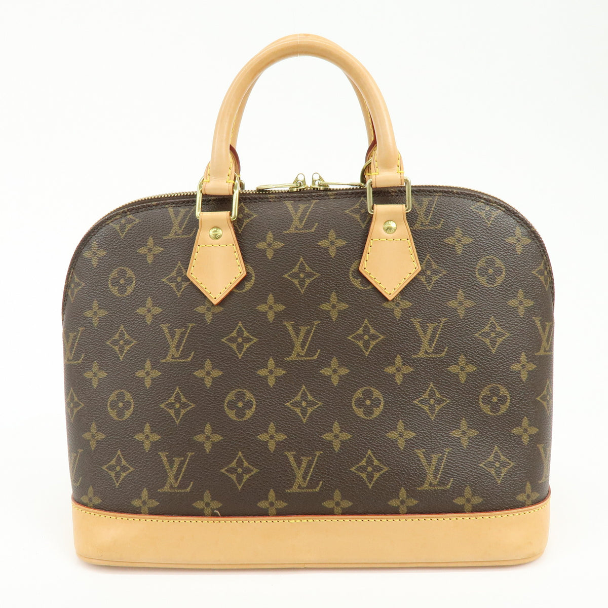 Louis Vuitton Monogram Alma Canvas Leather Hand Bag Brown M51130