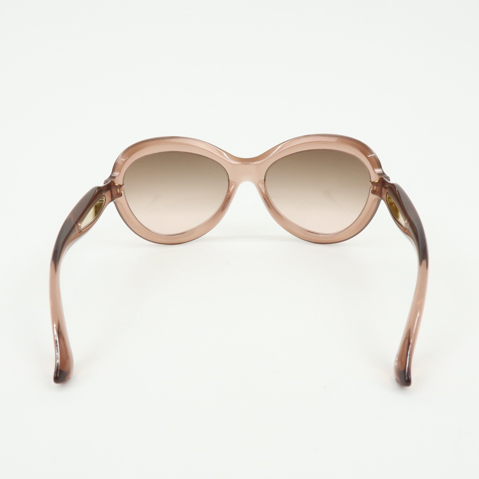 JIMMY CHOO Plastic Oval Cat Eye Sunglasses Transparent Brown