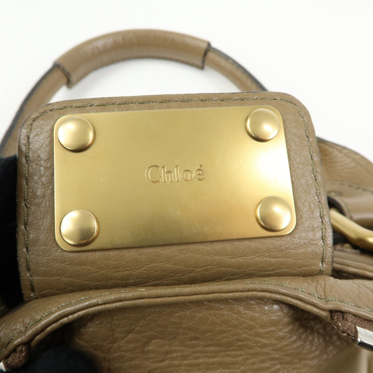Chloe Paddington Leather Hand Bag Boston Bag Brown
