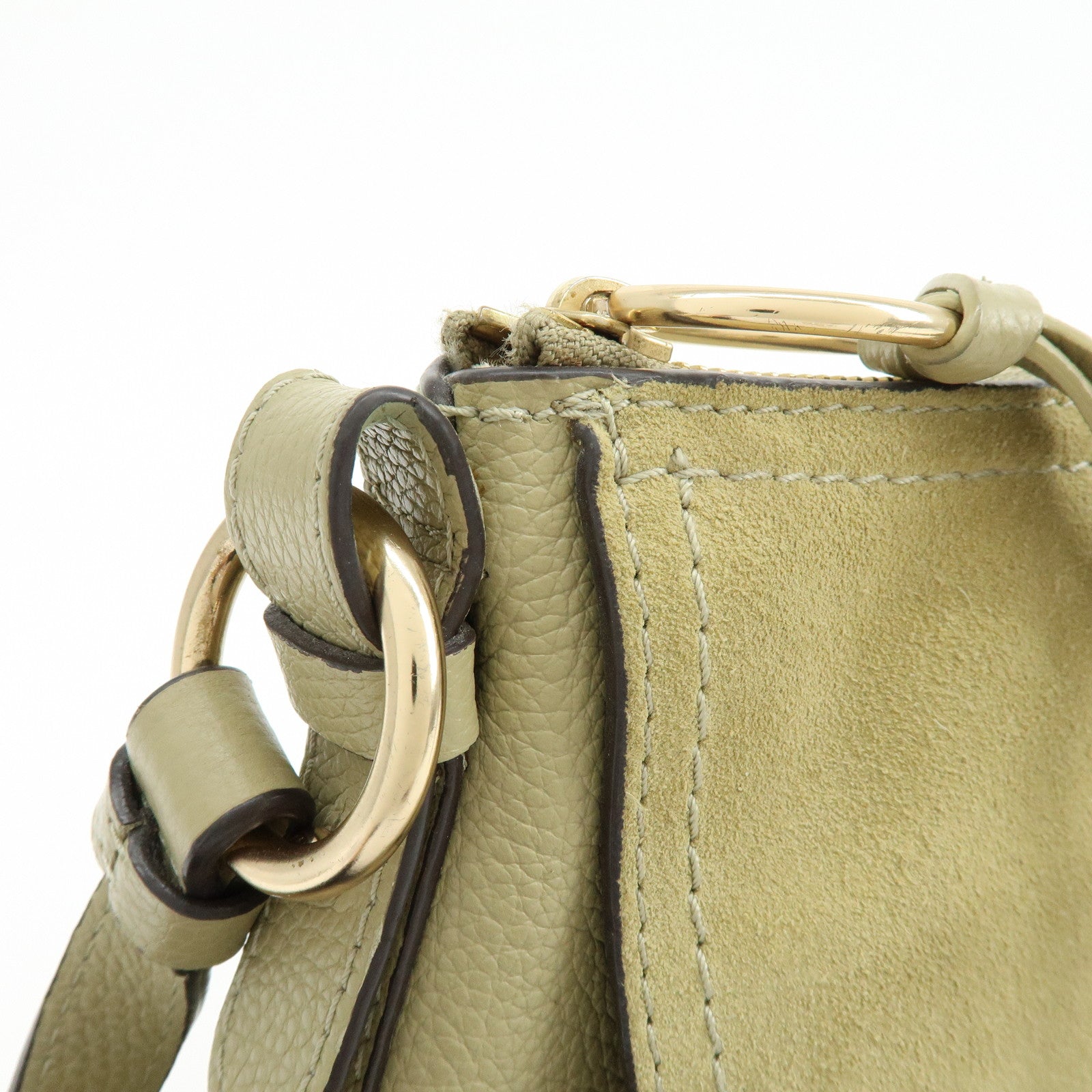 Chloe See by Chloe Joan Leather Suede 2Way Hand Bag Shoulder Bag Beige