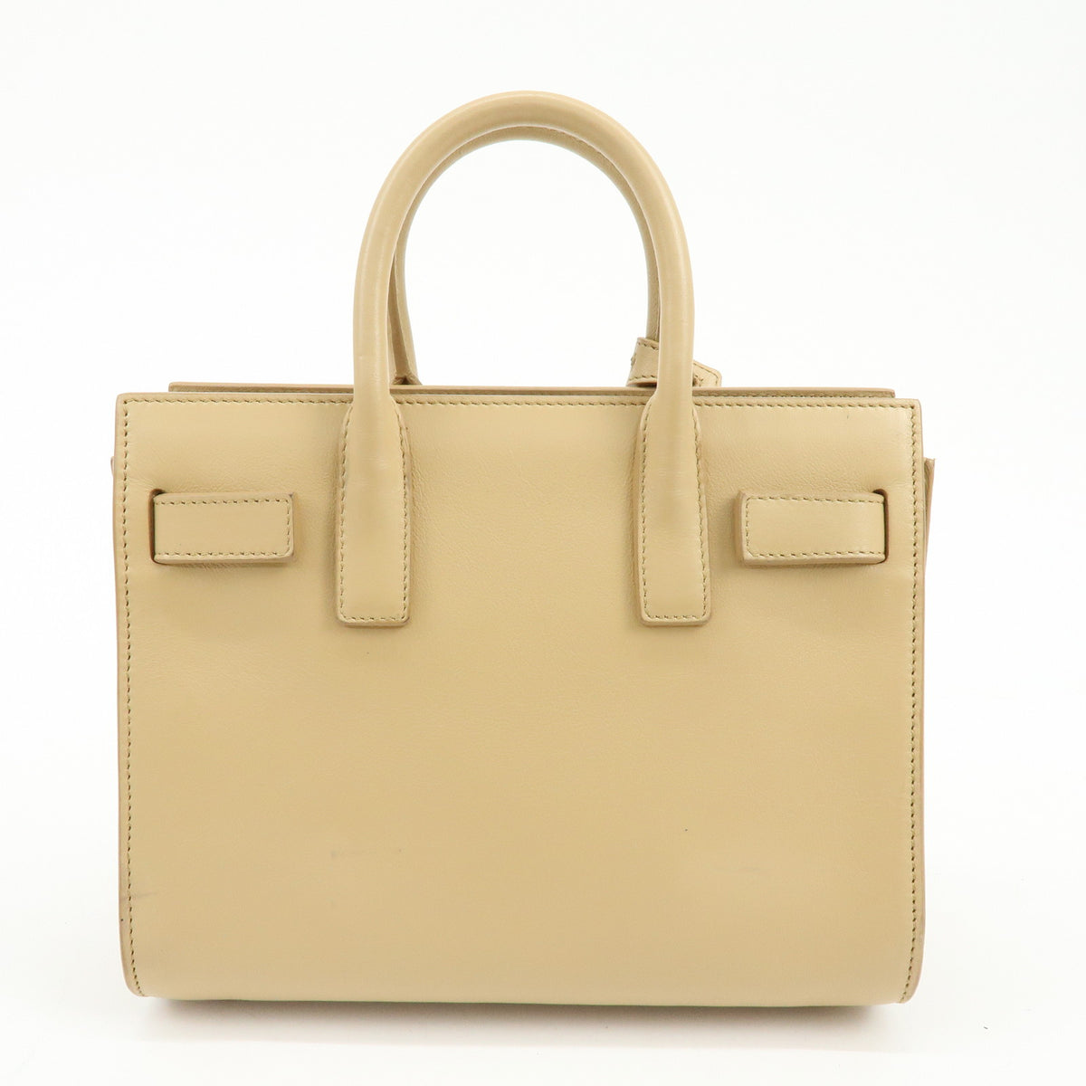 SAINT LAURENT PARIS Leather Sac de Jour Nano 2Way Hand Bag Beige 340778