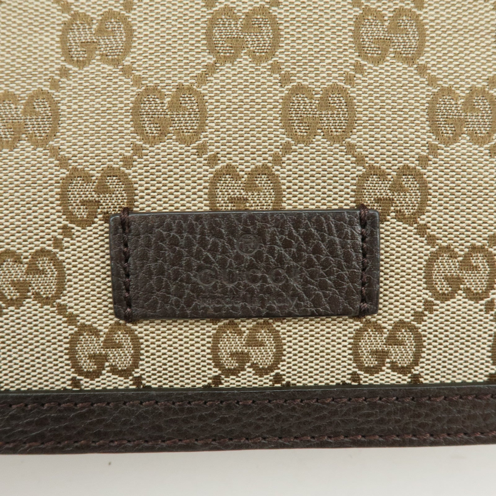 GUCCI GG Canvas Leather Shoulder Bag Crossbody Bag Beige Brown 449171