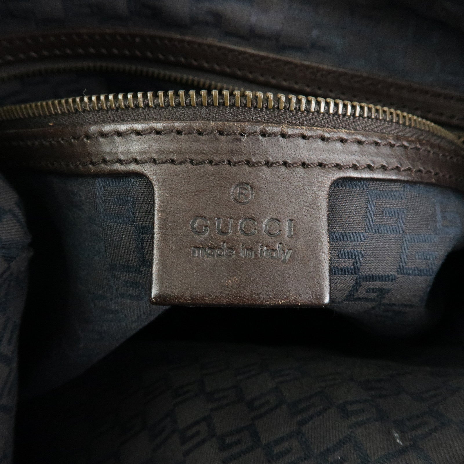 GUCCI Sherry Canvas Leather Shoulder Bag Hand Bag Borwn Orange 106663