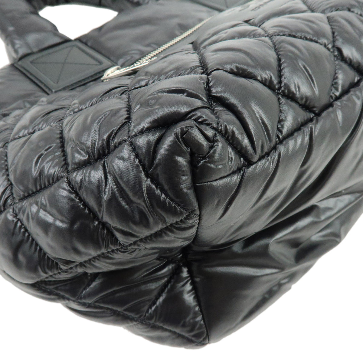 CHANEL COCO Cocoon PM Small Nylon Tote Bag Hand Bag Black A48610