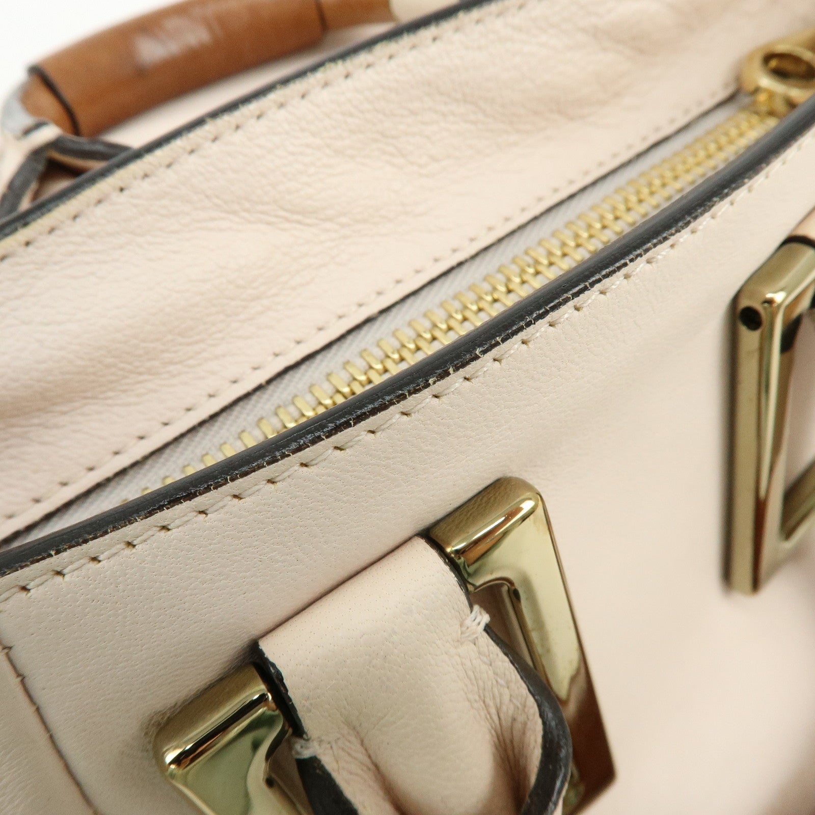 Chloe Ethel Leather 2Way Bag Shoulder Bag Hand Bag Light Beige