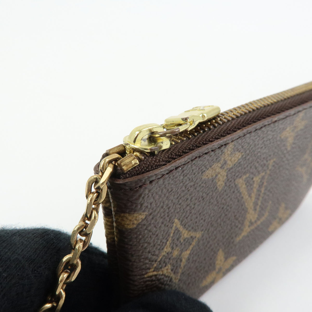 Louis Vuitton Monogram Pochette Cles Coin Case Key Case Brown M62650