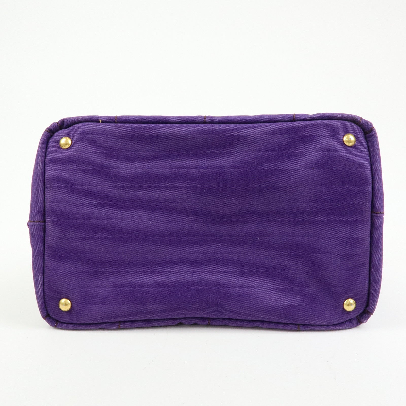 PRADA Canapa Triangle Logo Canvas Tote Bag Hand Bag Purple BN1877
