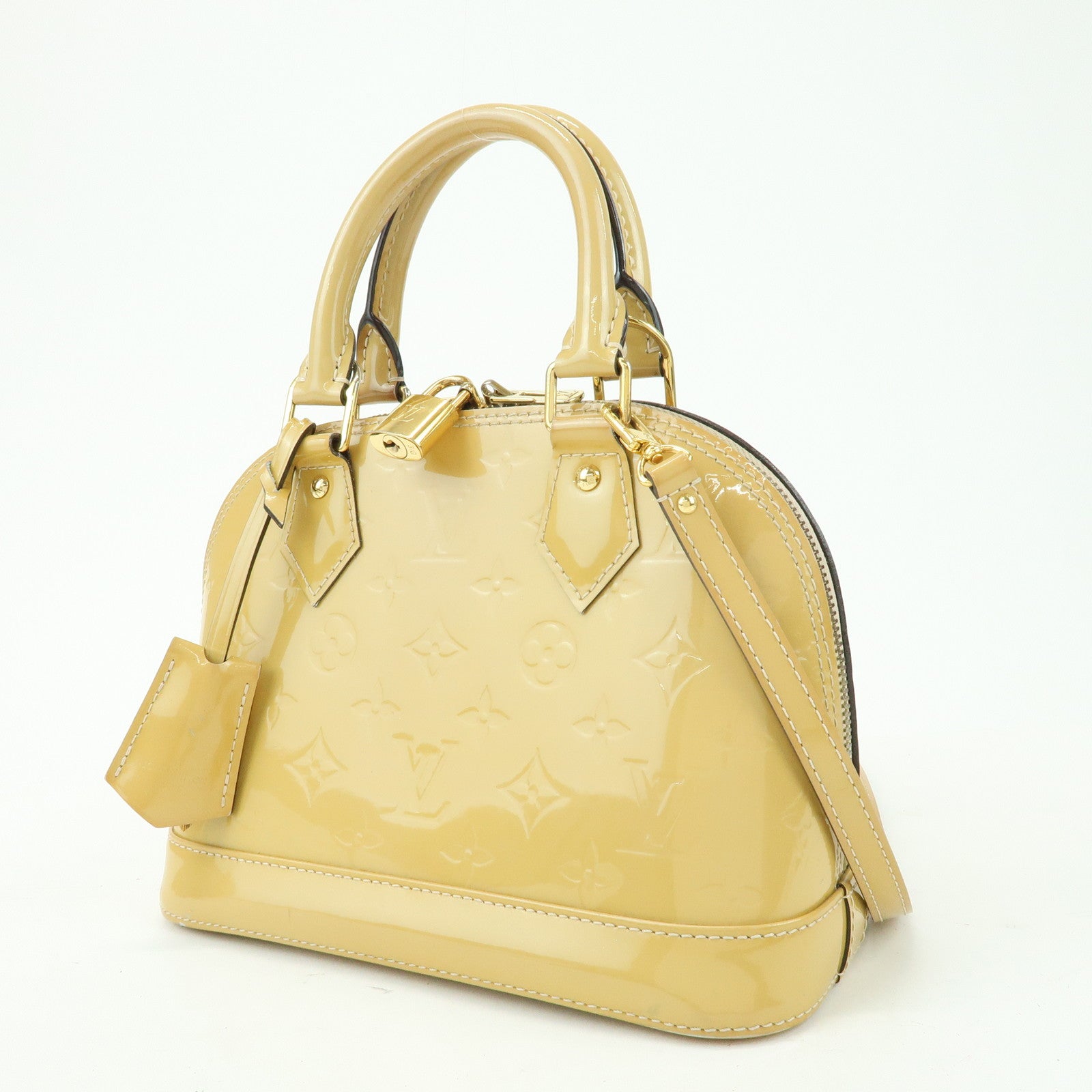 Louis Vuitton Monogram 2Way Vernis Alma BB Hand Shoulder Bag Beige