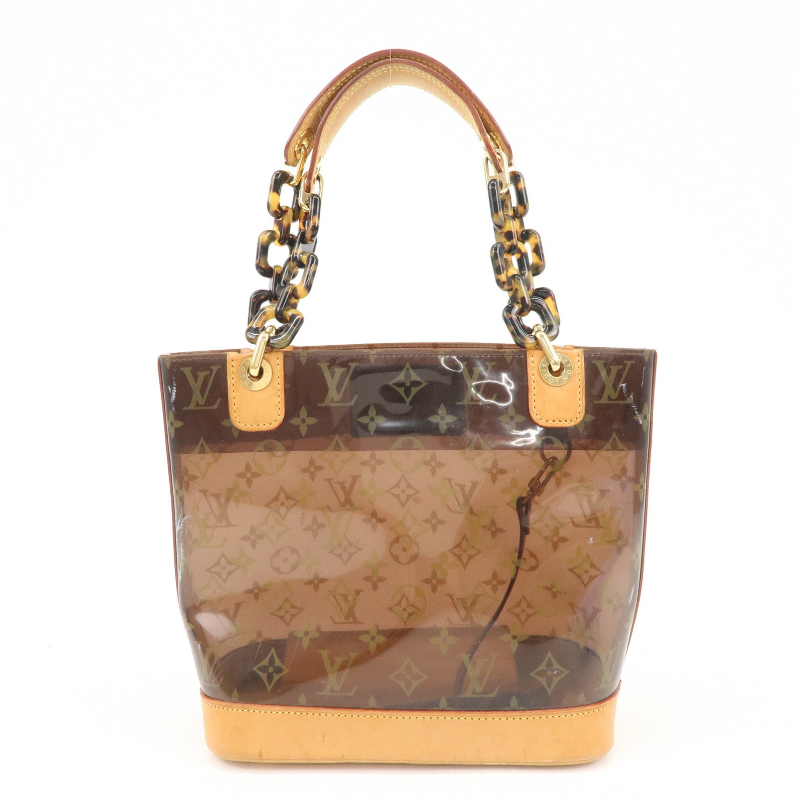 Louis Vuitton Monogram Vinyl Cabas Ambre PM Tote Bag Clear Brown M92502 Used