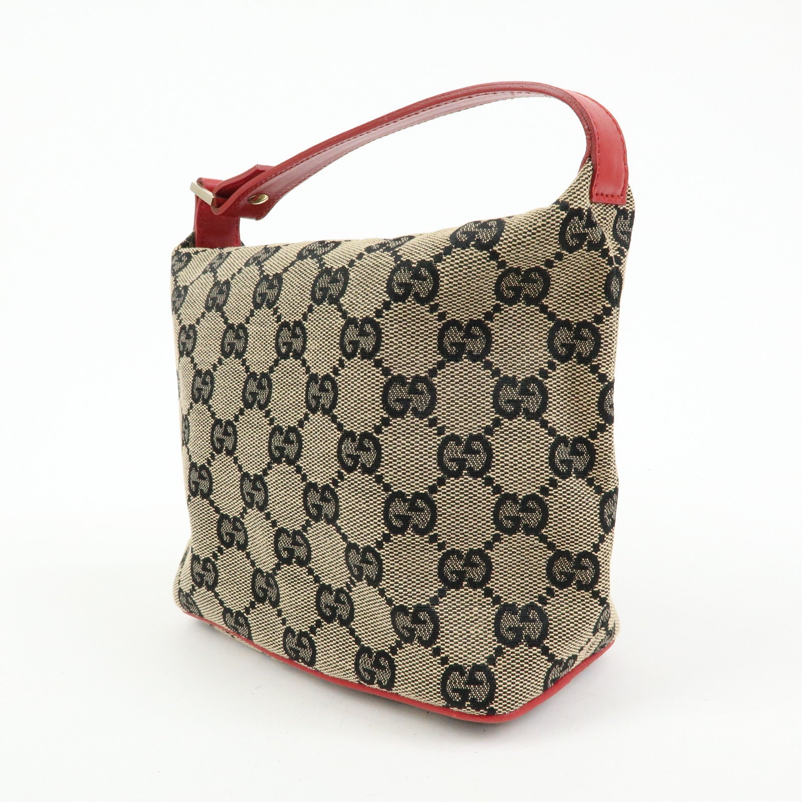 GUCCI GG Canvas Leather Vanity Accessory Pochette Mini Pouch 0391147