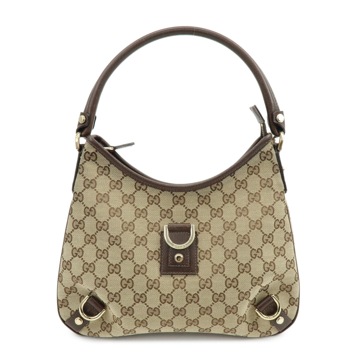 GUCCI Abbey GG Canvas Leather Shoulder Bag Hand Bag Beige Brown 130738