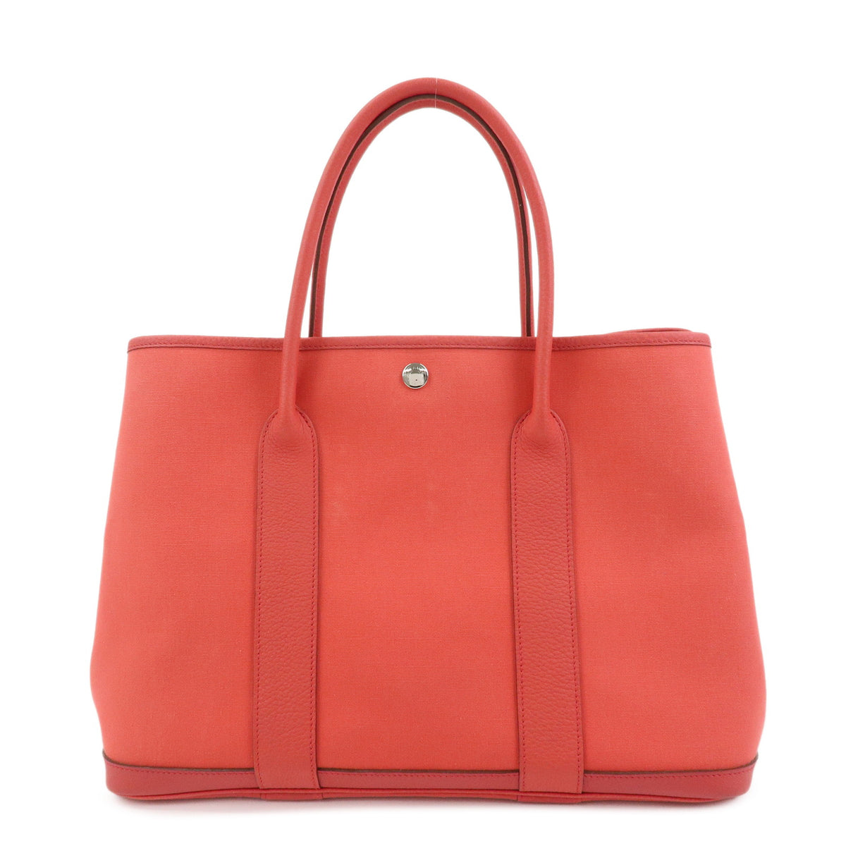 HERMES Garden Party PM Toile Ash Leather □N Stamped Tote Bag