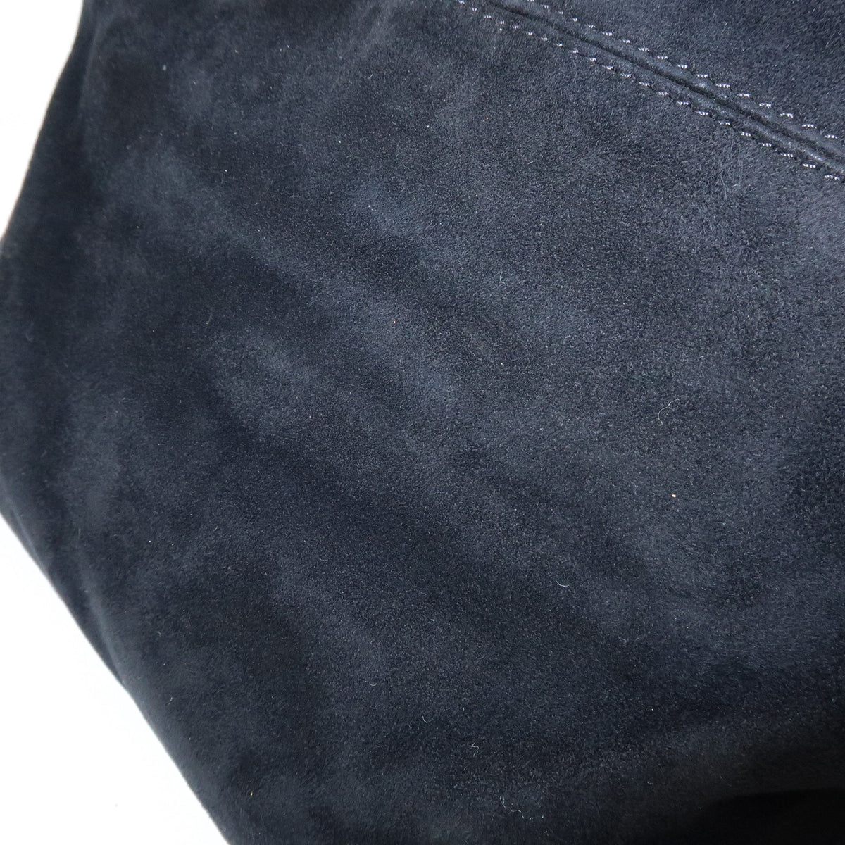 FENDI Mamma Baguette Suede Leather Shoulder Bag Black 26325