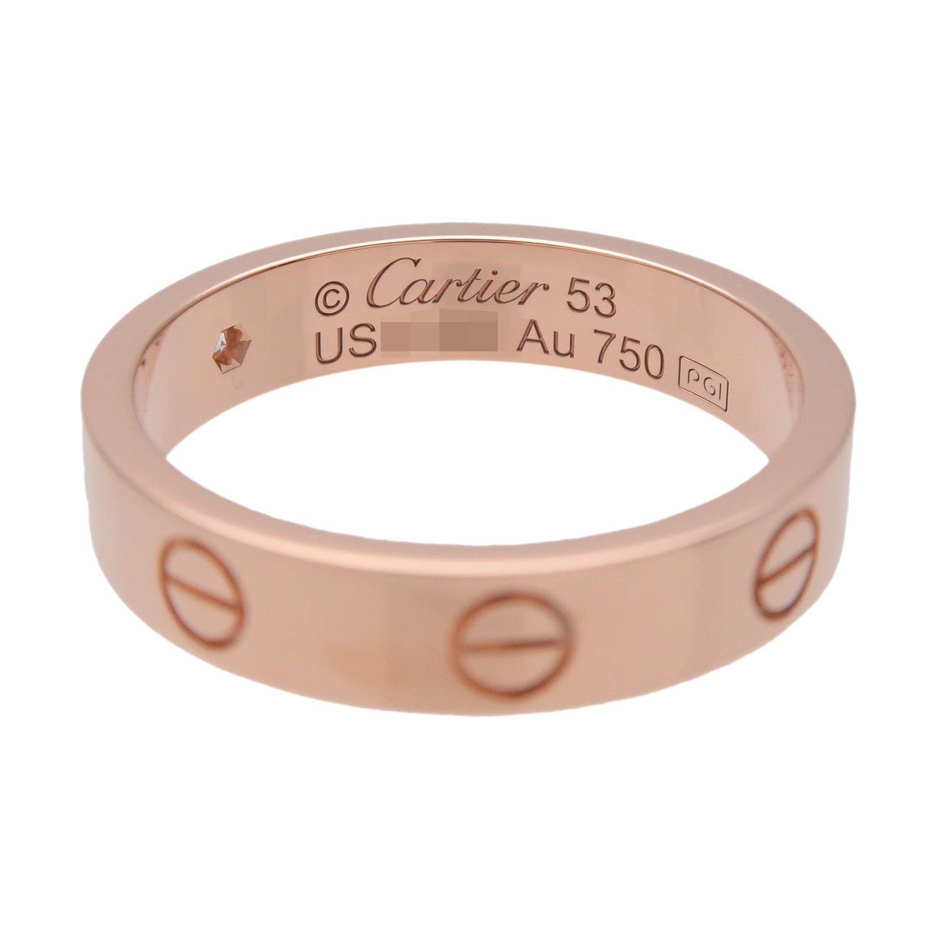 Cartier Mini Love 1P Diamond Ring K18 750PG #53 US6.5 EU53 HK14