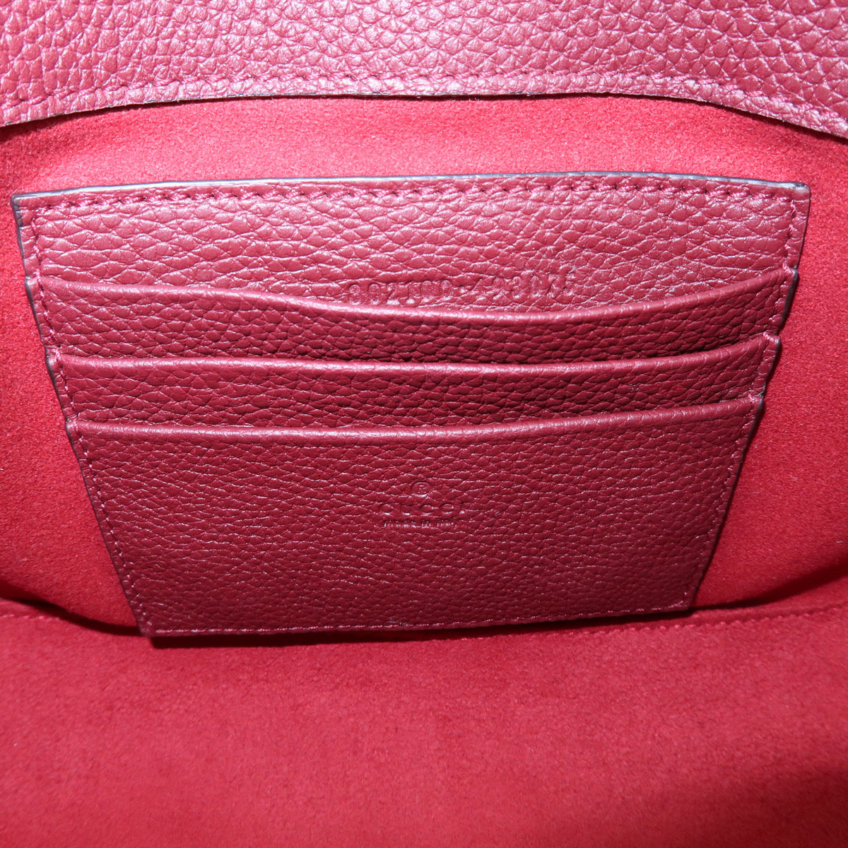 GUCCI Sherry GG Canvas Leather Shoulder Crossbody Bag Bordeaux 802100