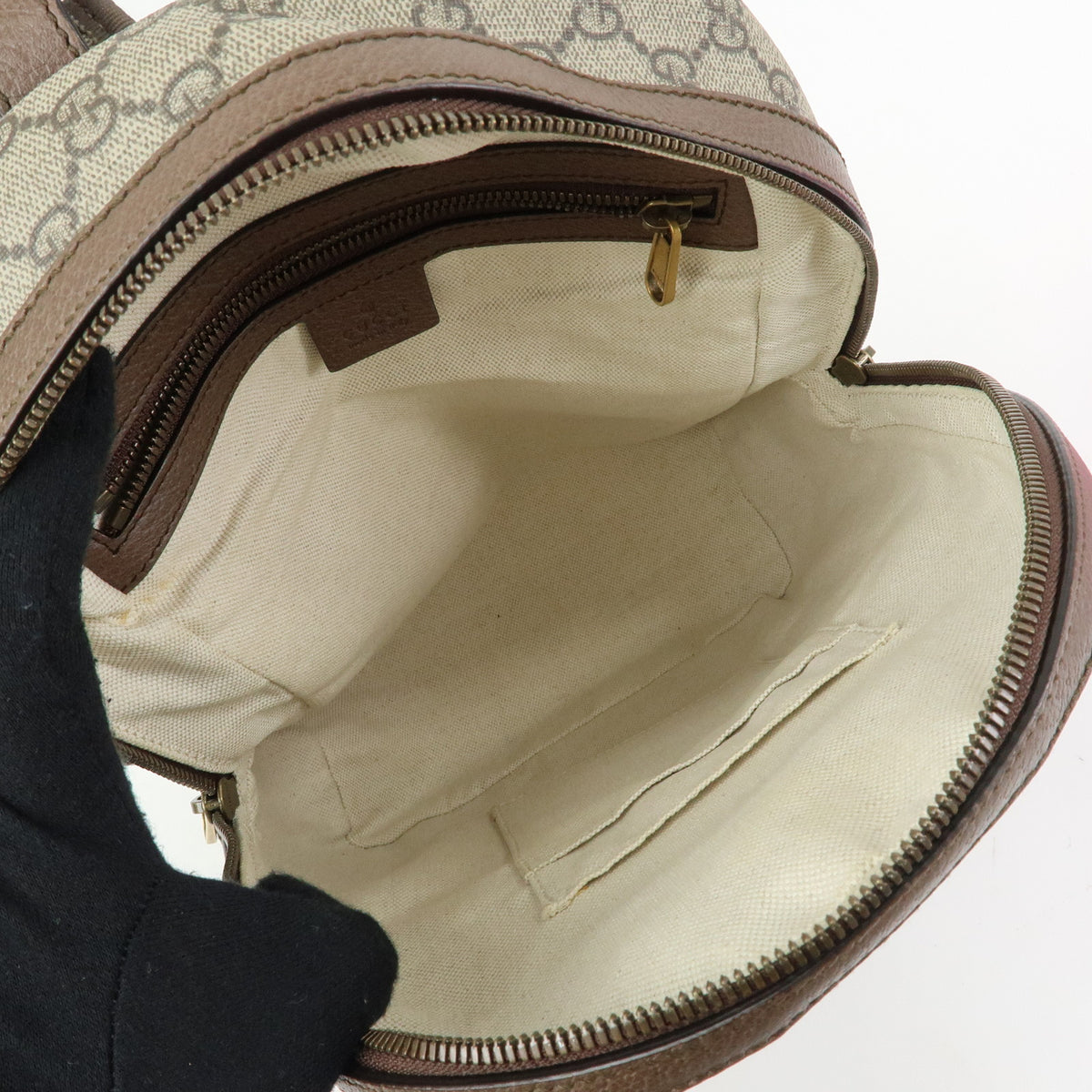 GUCCI Ophidia Sherry GG Supreme Leather Backpack Rucksack Beige 547965