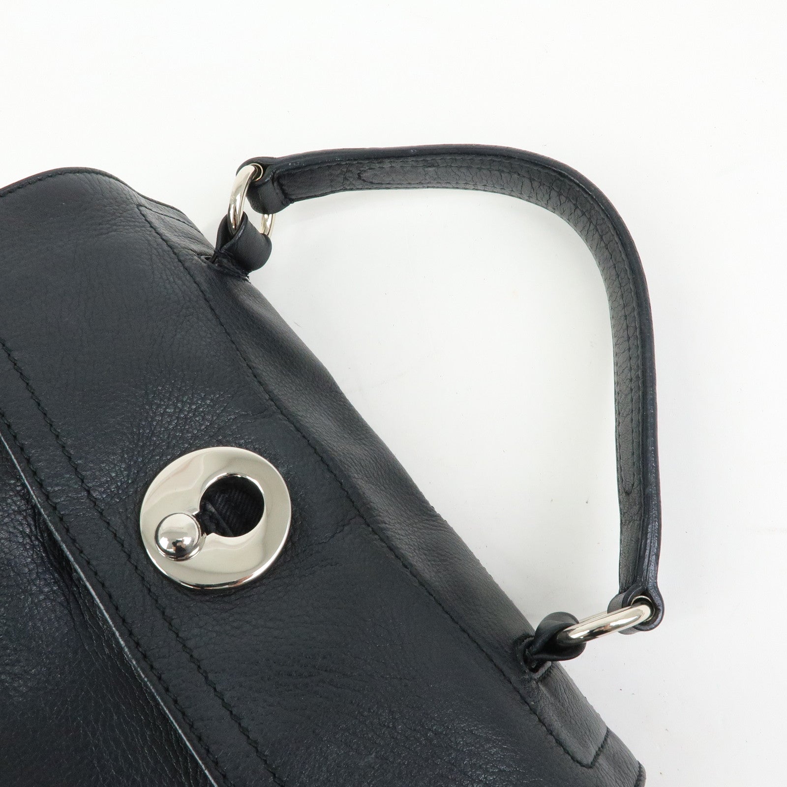 SAINT LAURENT PARIS Muse Two Leather 2Way Hand Bag Black