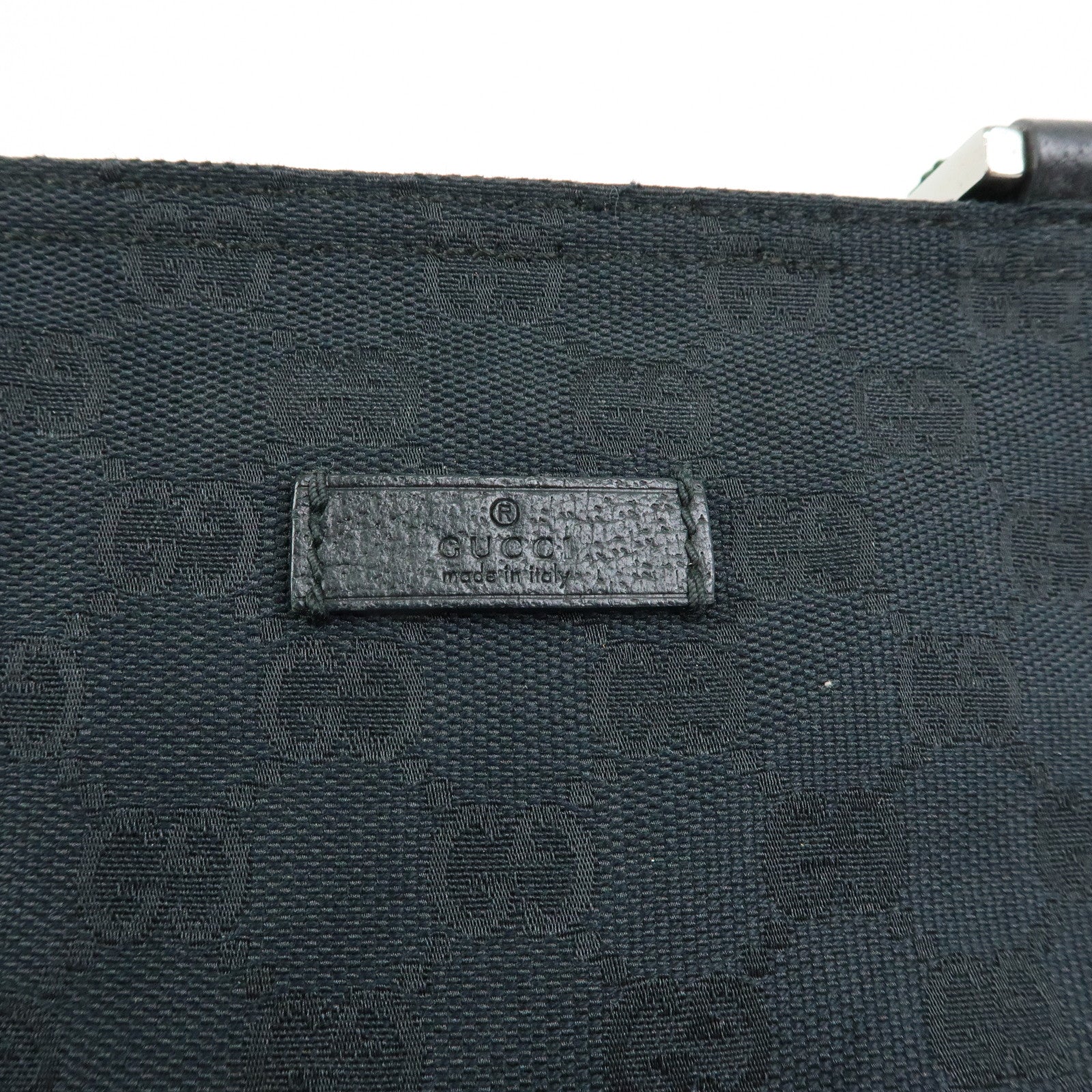 GUCCI Sherry GG Canvas Leather Shoulder Bag Messenger Bag Black