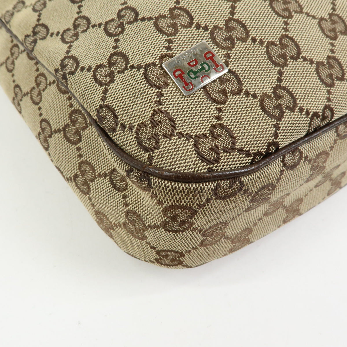 GUCCI Sherry GG Canvas Leather Shoulder Bag Beige Brown 145757