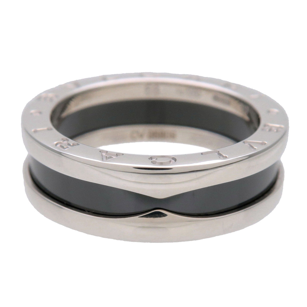 BVLGARI B-Zero1 Save the Children Ring SV925 Black Ceramic #56 US7.5
