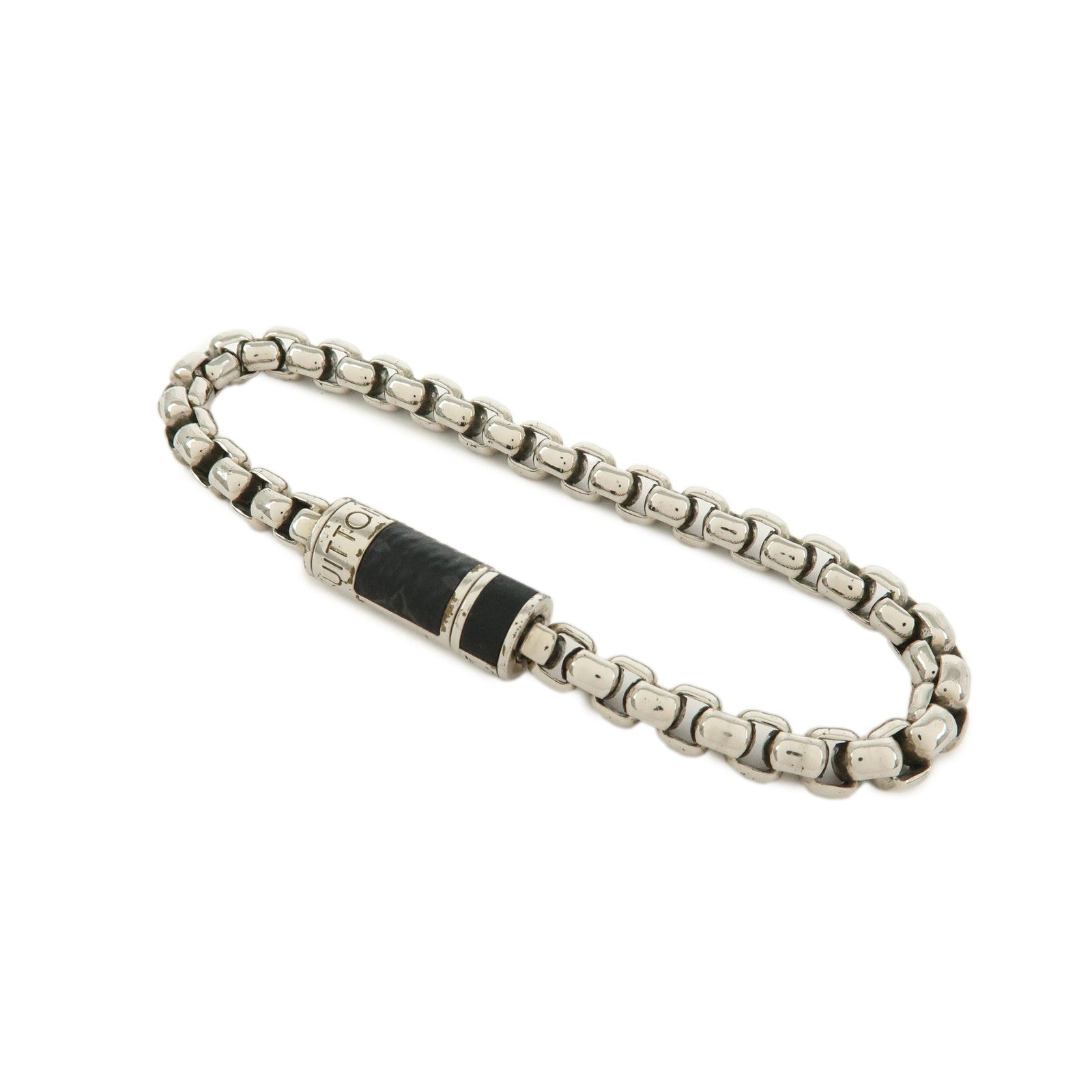 Louis Vuitton Monogram Eclips Metal Chain Bracelet Silver M62592