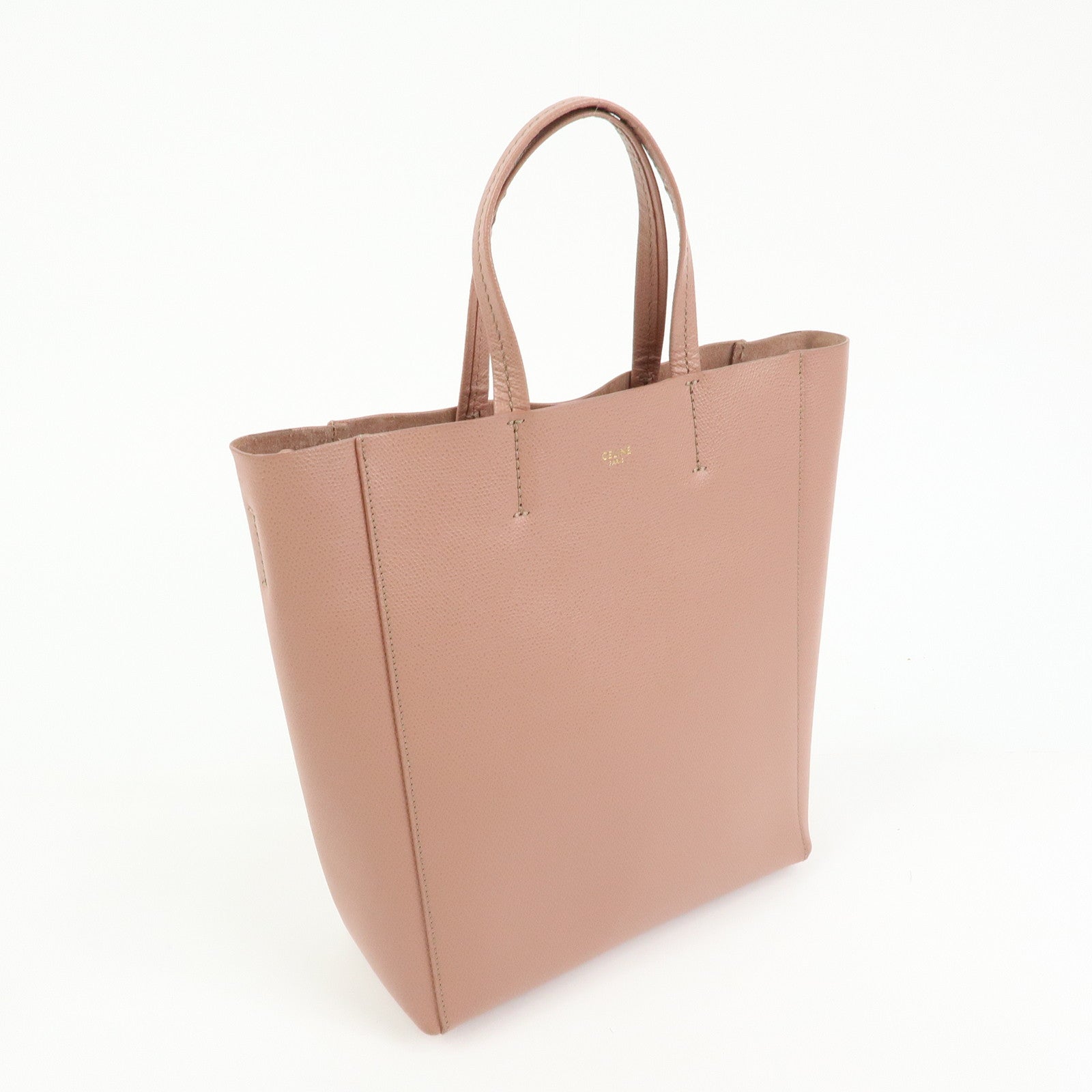 Celine Small Vertical Cabas Leather 2Way Bag Hand Bag Shoulder Bag Rose