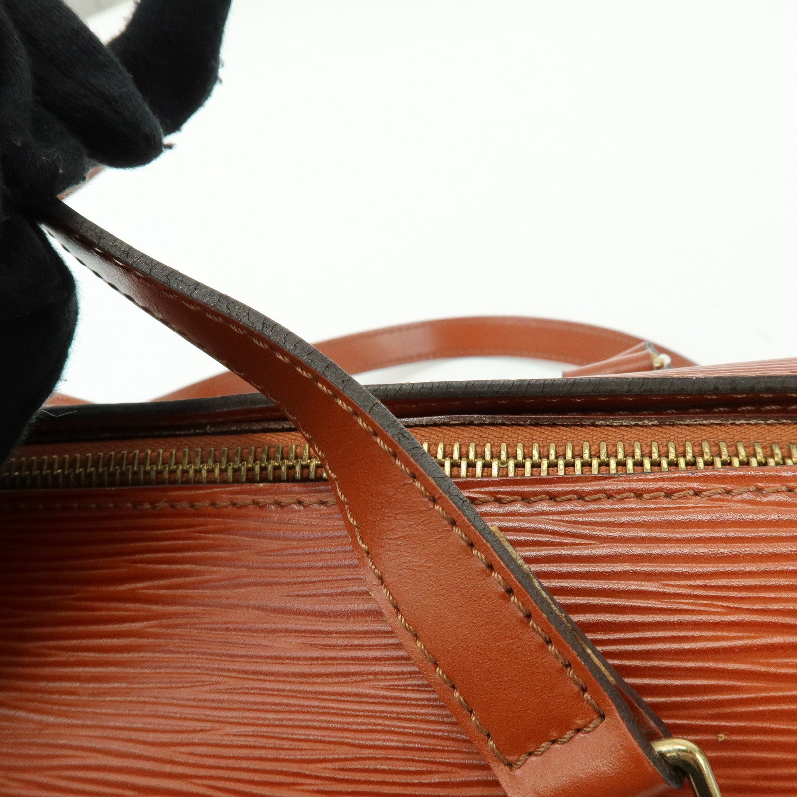 Louis Vuitton Epi Leather Soufflot Hand Bag Kenya Brown M52223