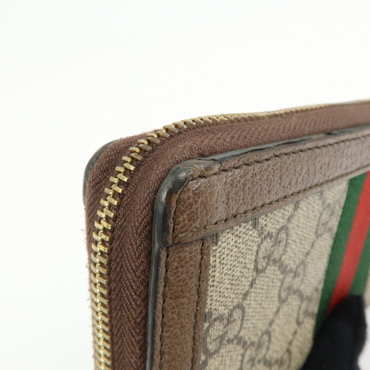 GUCCI Ophidia Sherry GG Supreme Leather Round Zippy Wallet 523154