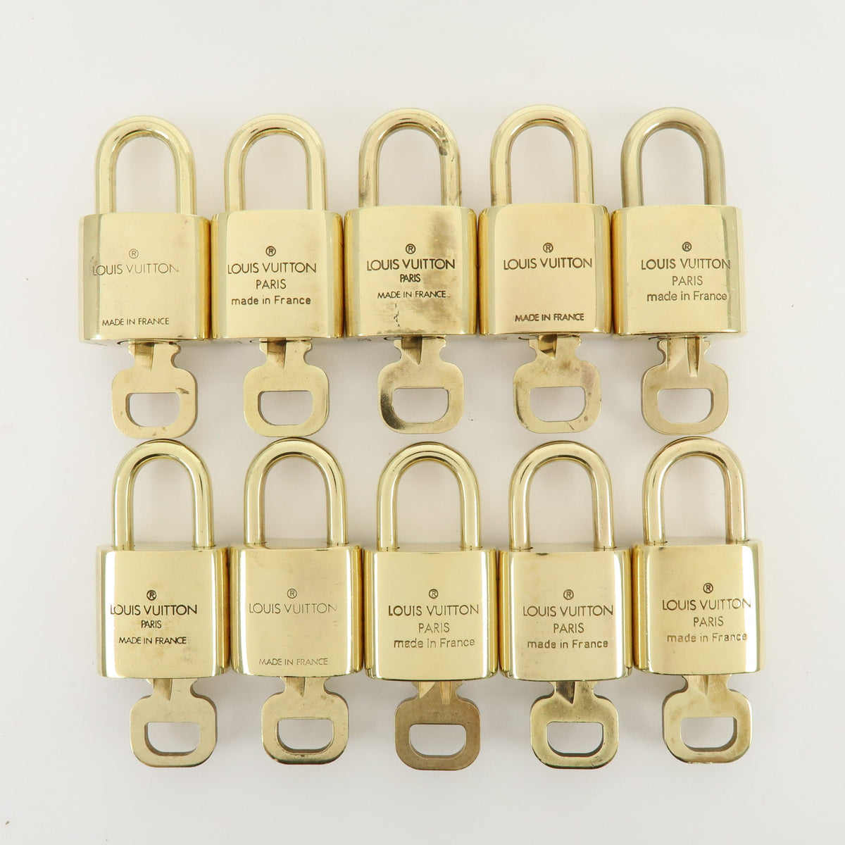 Louis Vuitton Lot of 10 Lock & Key Cadena Key Lock Gold