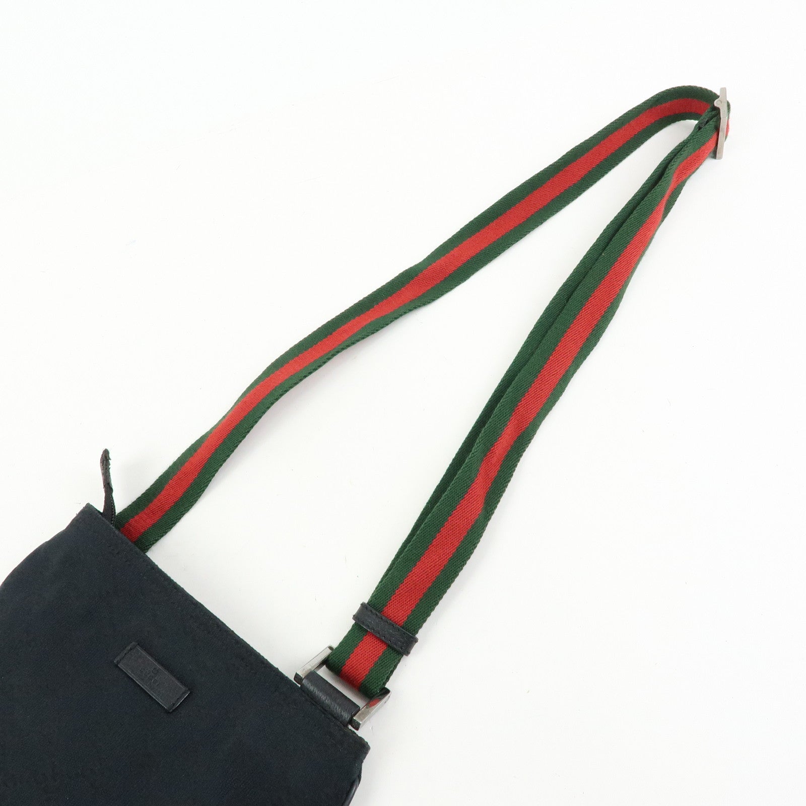 GUCCI Sherry GG Canvas Leather Shoulder Bag Messenger Bag Black