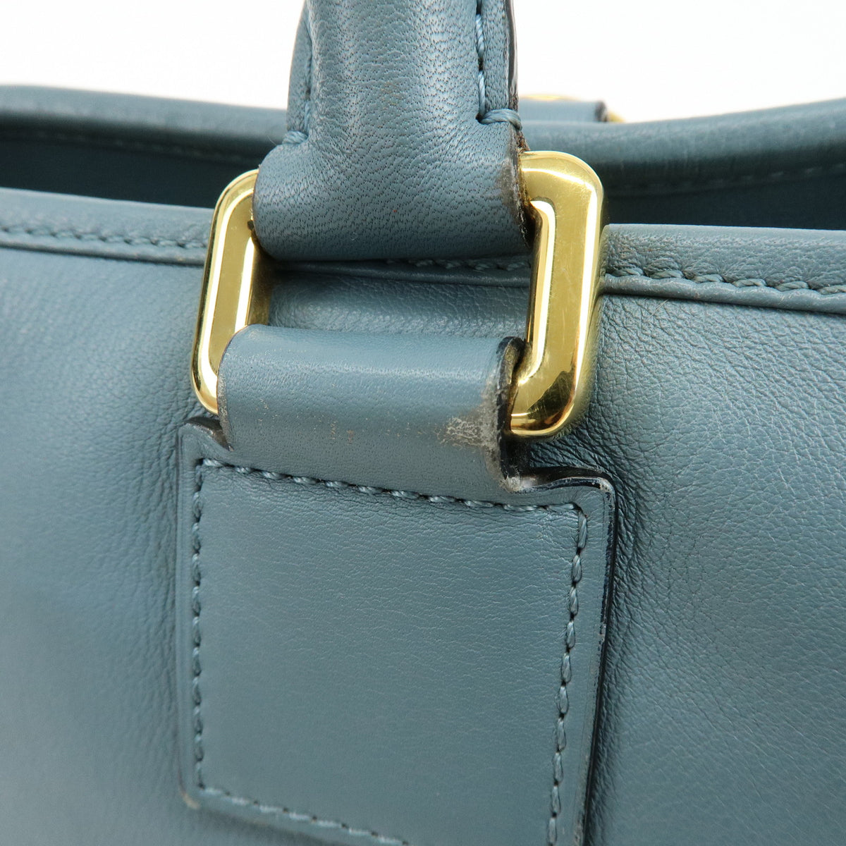 LOEWE Anagram Amazona 36 Leather 2Way Hand Bag Boston Bag Blue