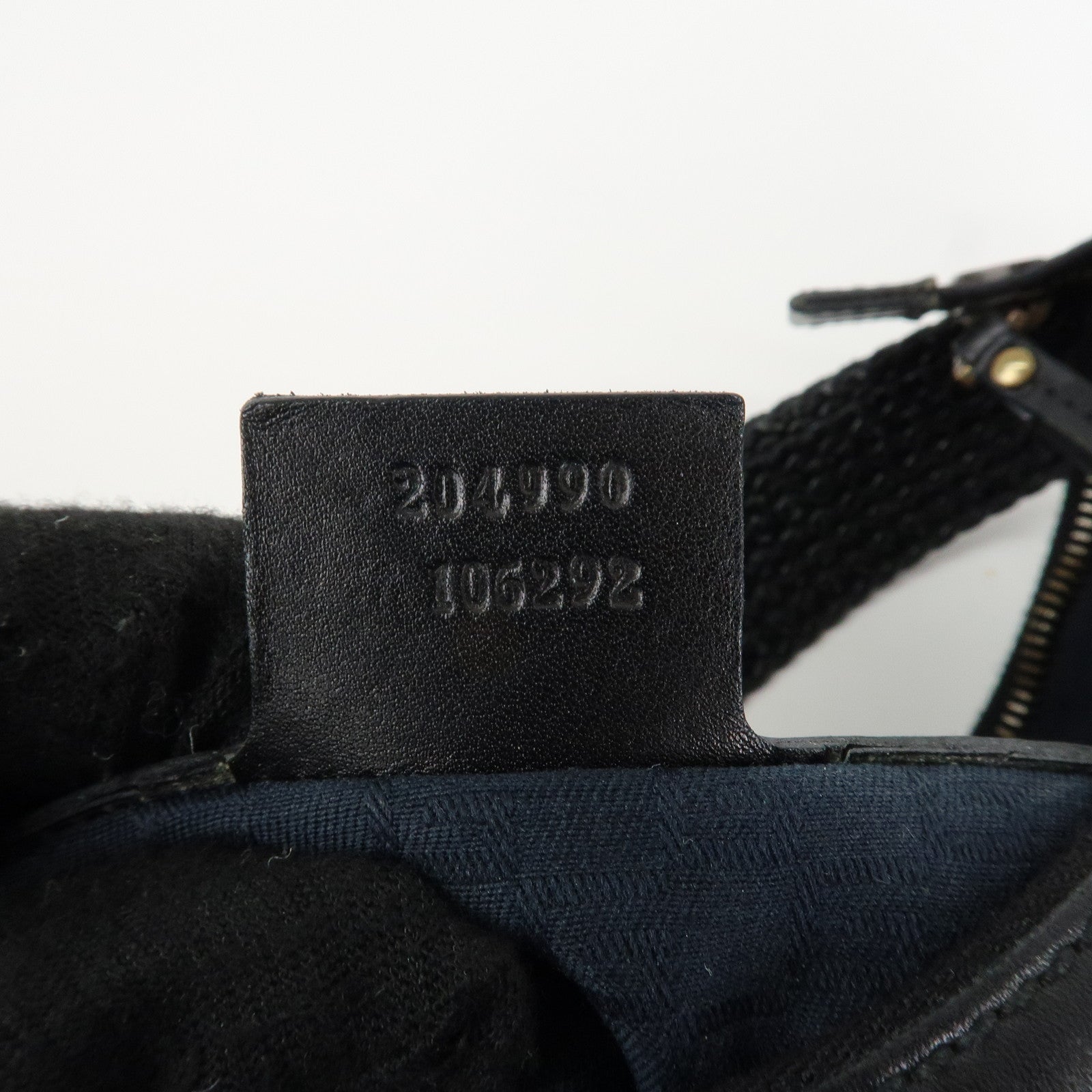 GUCCI Logo Leather Hobo Bag Shoulder Bag Hand Bag Black 204990 Used