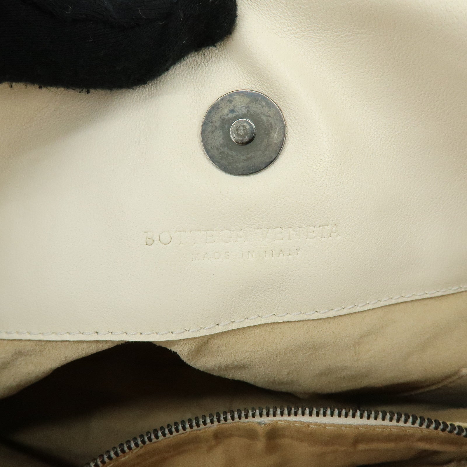 BOTTEGA VENETA Intrecciato Leather Shoulder Bag Hand Bag White 133507