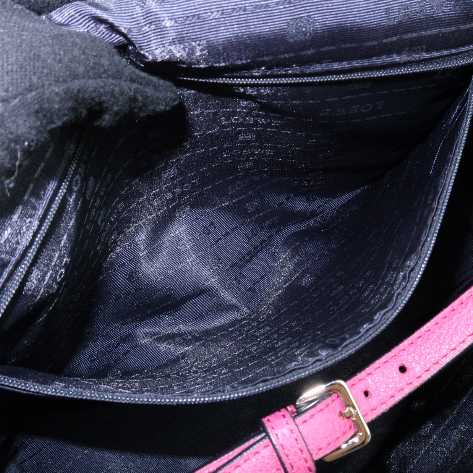 LOEWE Anagram Leather Hand Bag Shoulder Bag Mini Boston Bag Pink