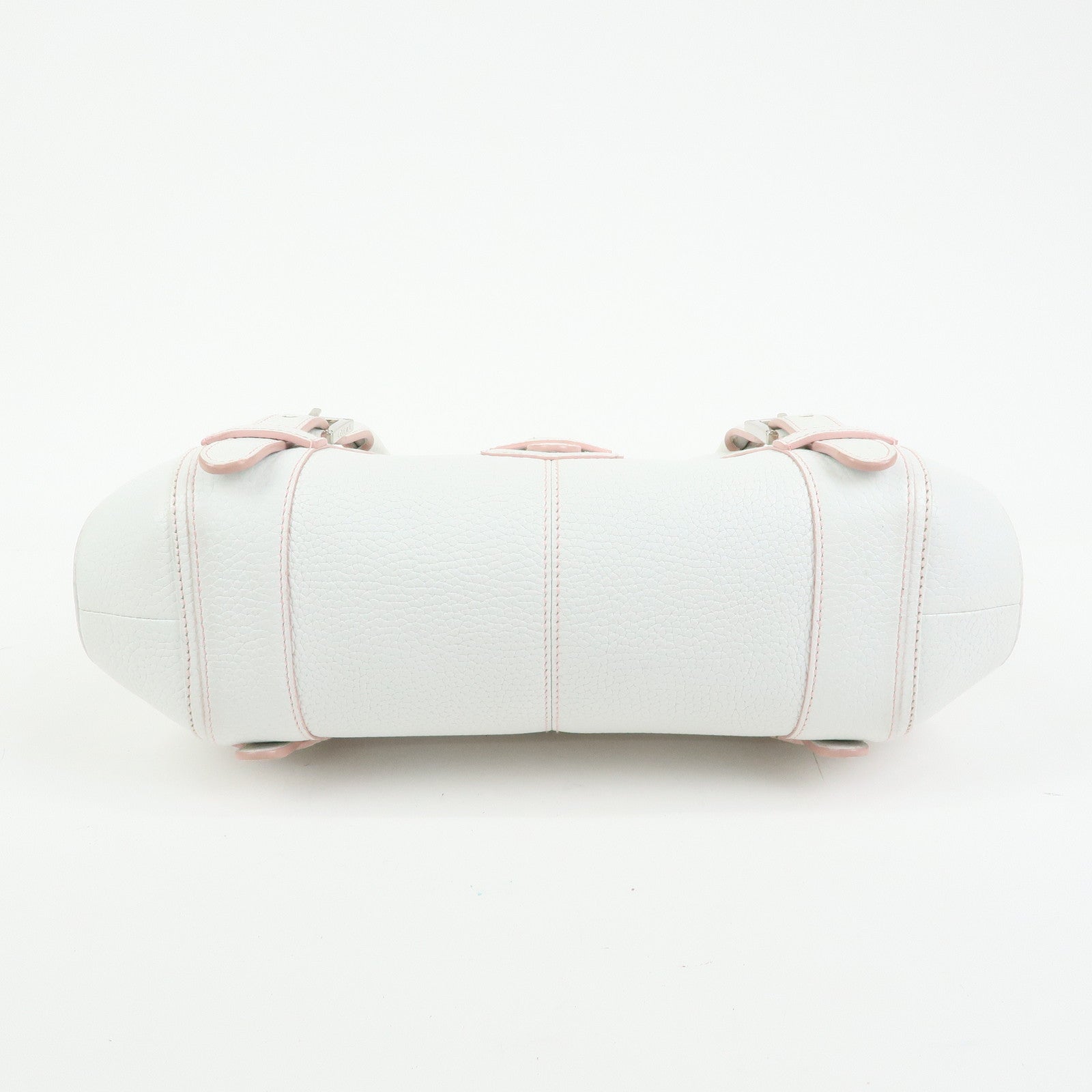 LOEWE Senda Leather Boston Bag Hand Bag White