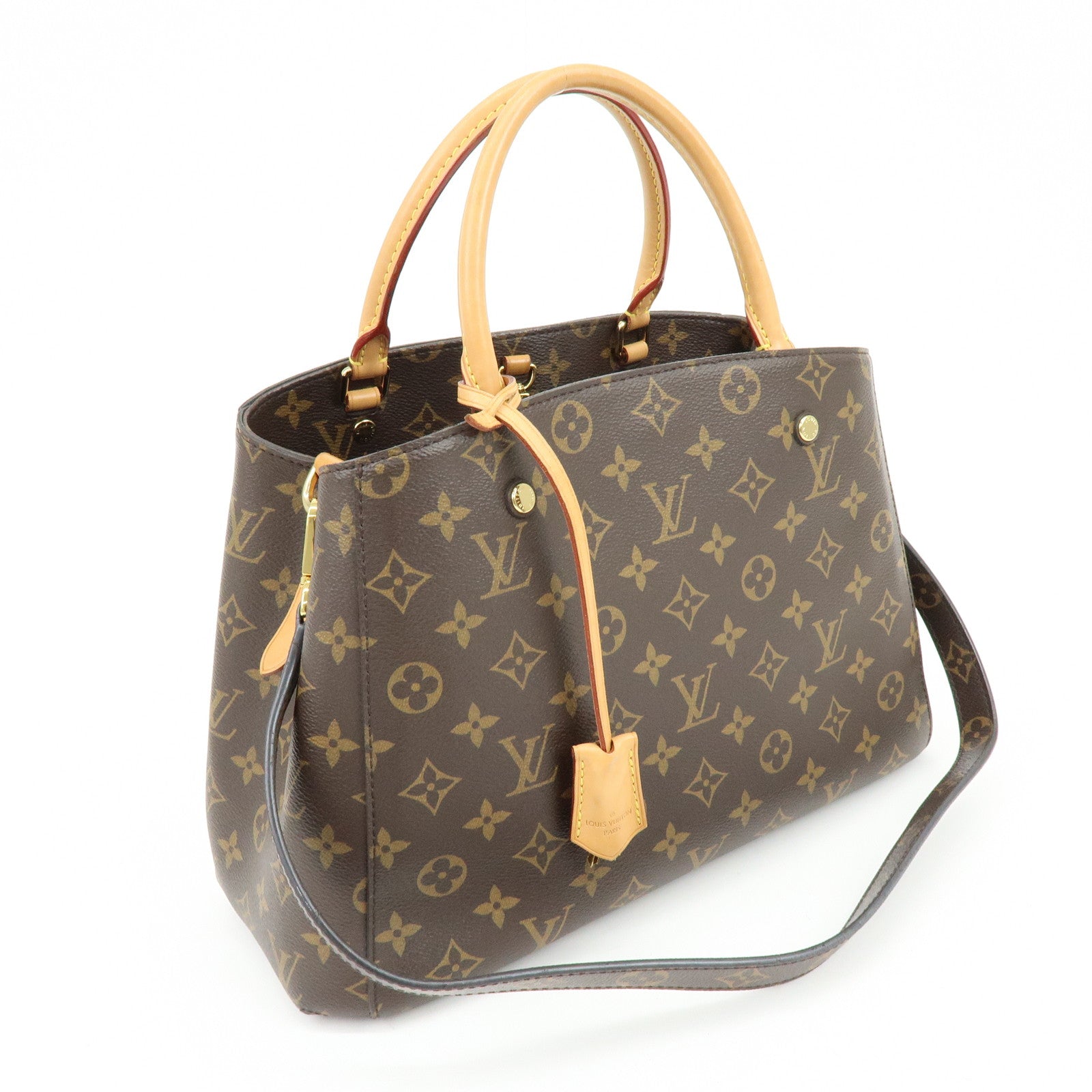 Louis Vuitton Monogram Montaigne MM 2Way Bag Hand Bag Brown M41056