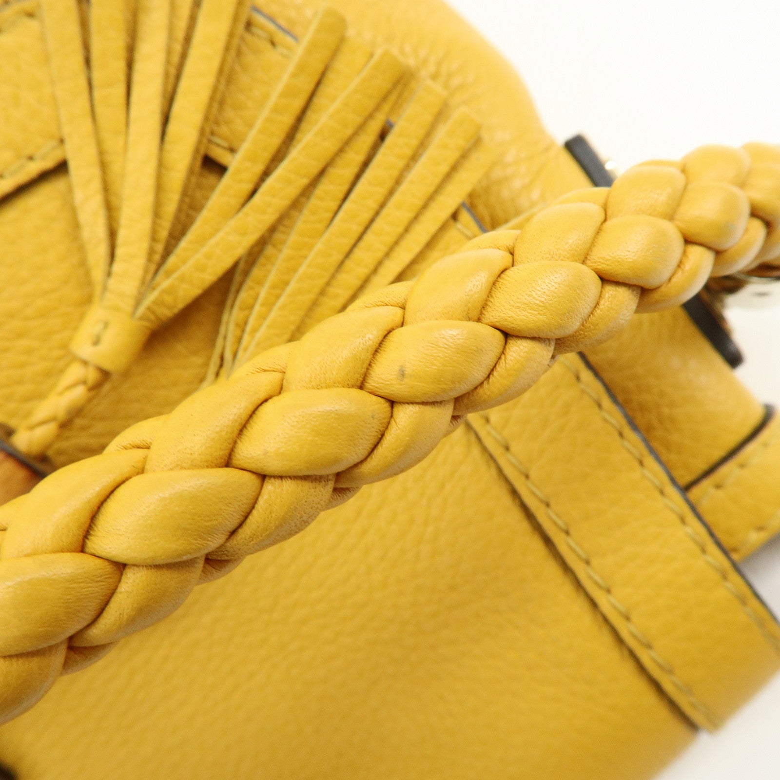 GUCCI Bamboo Bella Leather 2Way Shoulder Bag Yellow 282301