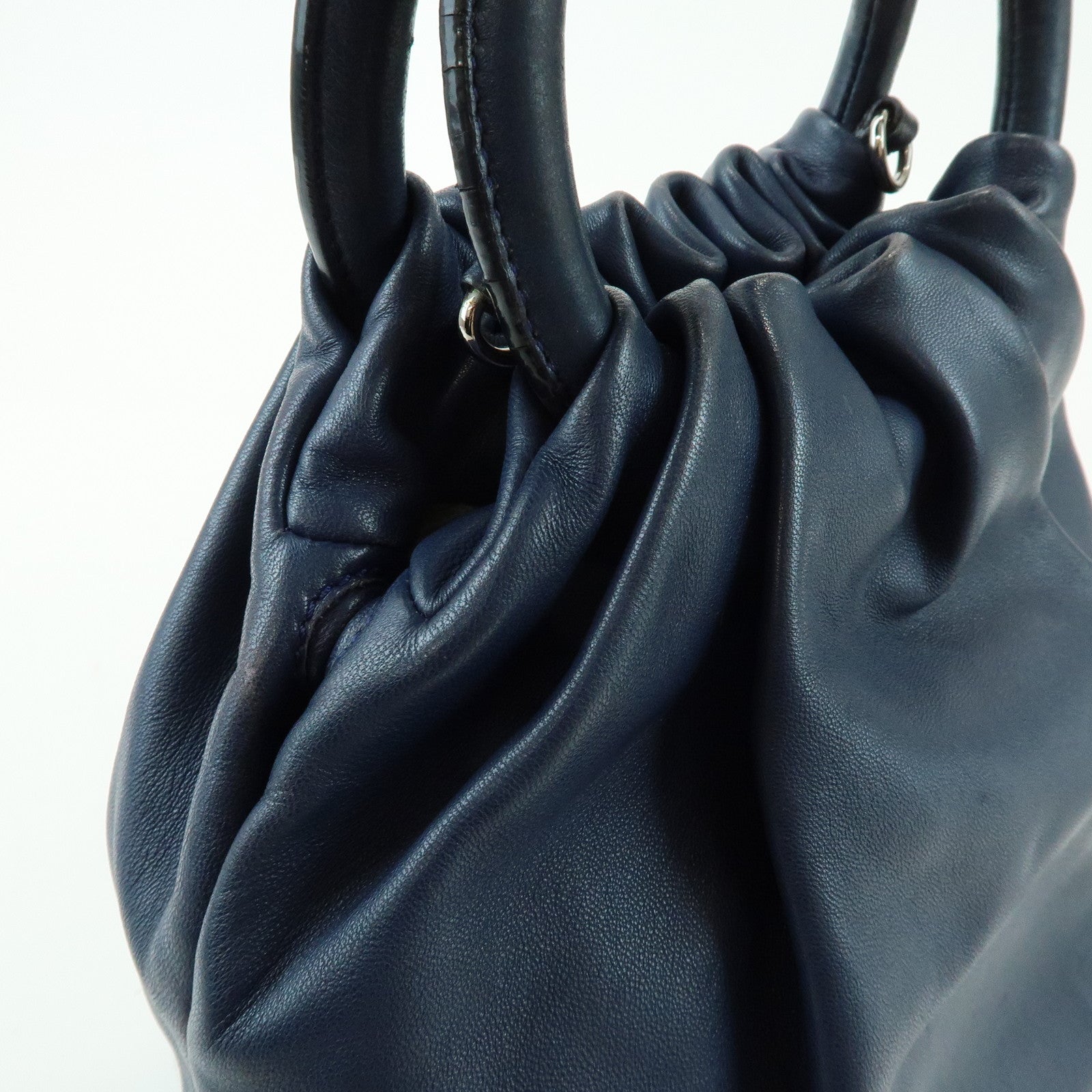 LOEWE Anagram Nappa Leather 2Way Bag Hand Bag Shoulder Bag Navy