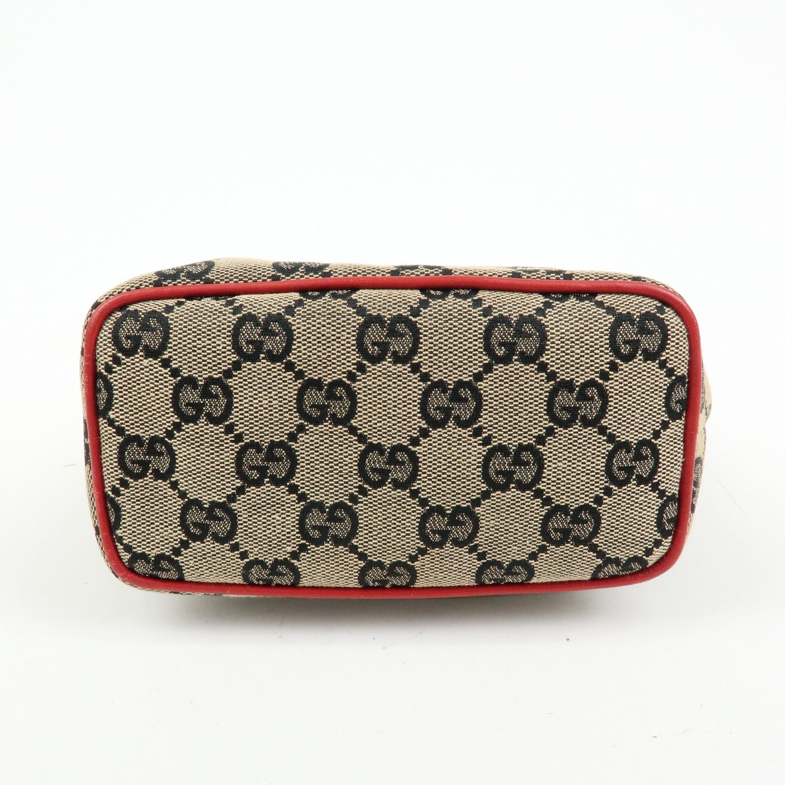 GUCCI GG Canvas Leather Vanity Accessory Pochette Mini Pouch 0391147