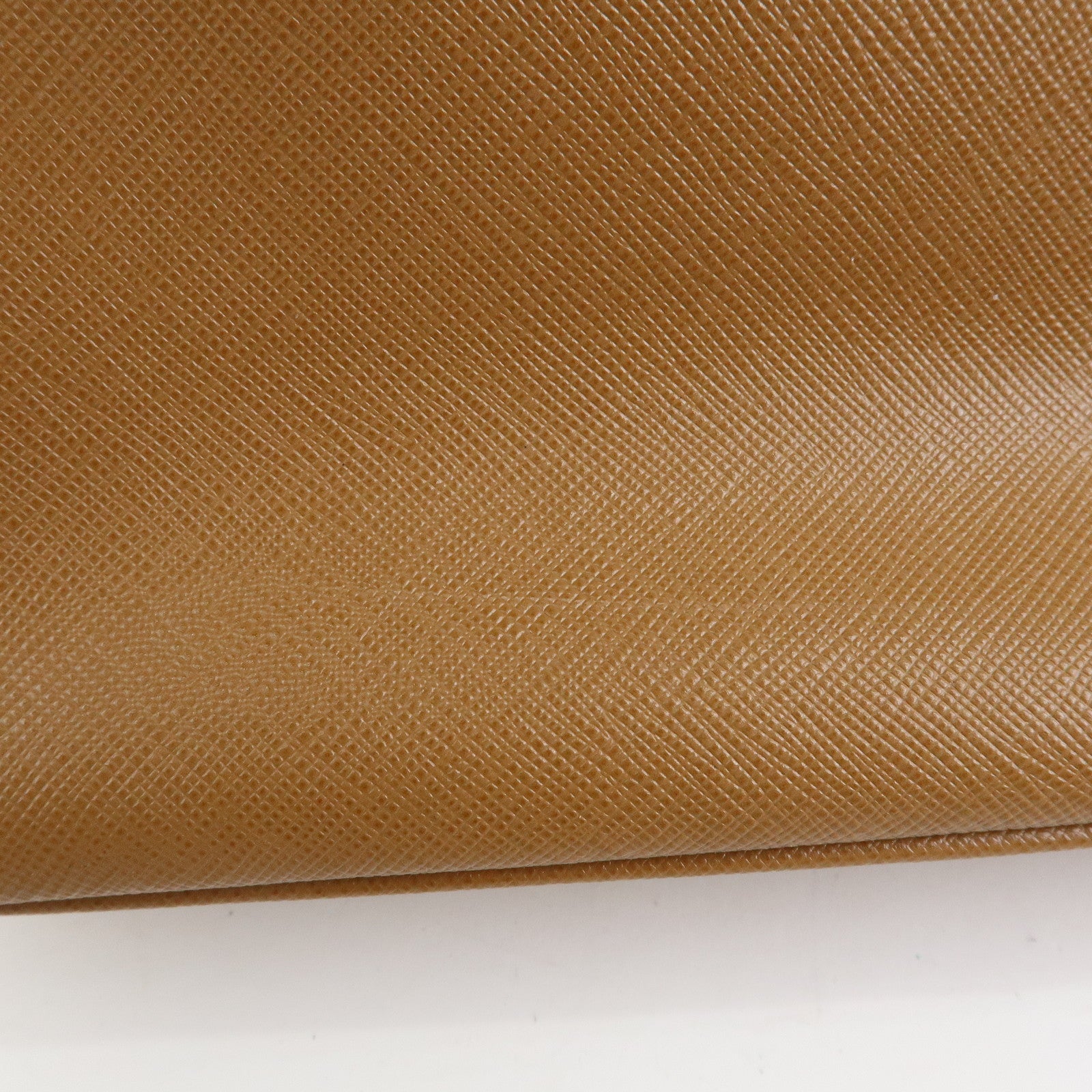 PRADA Triangle Logo Saffiano Leather Hand Bag Camel BL0837