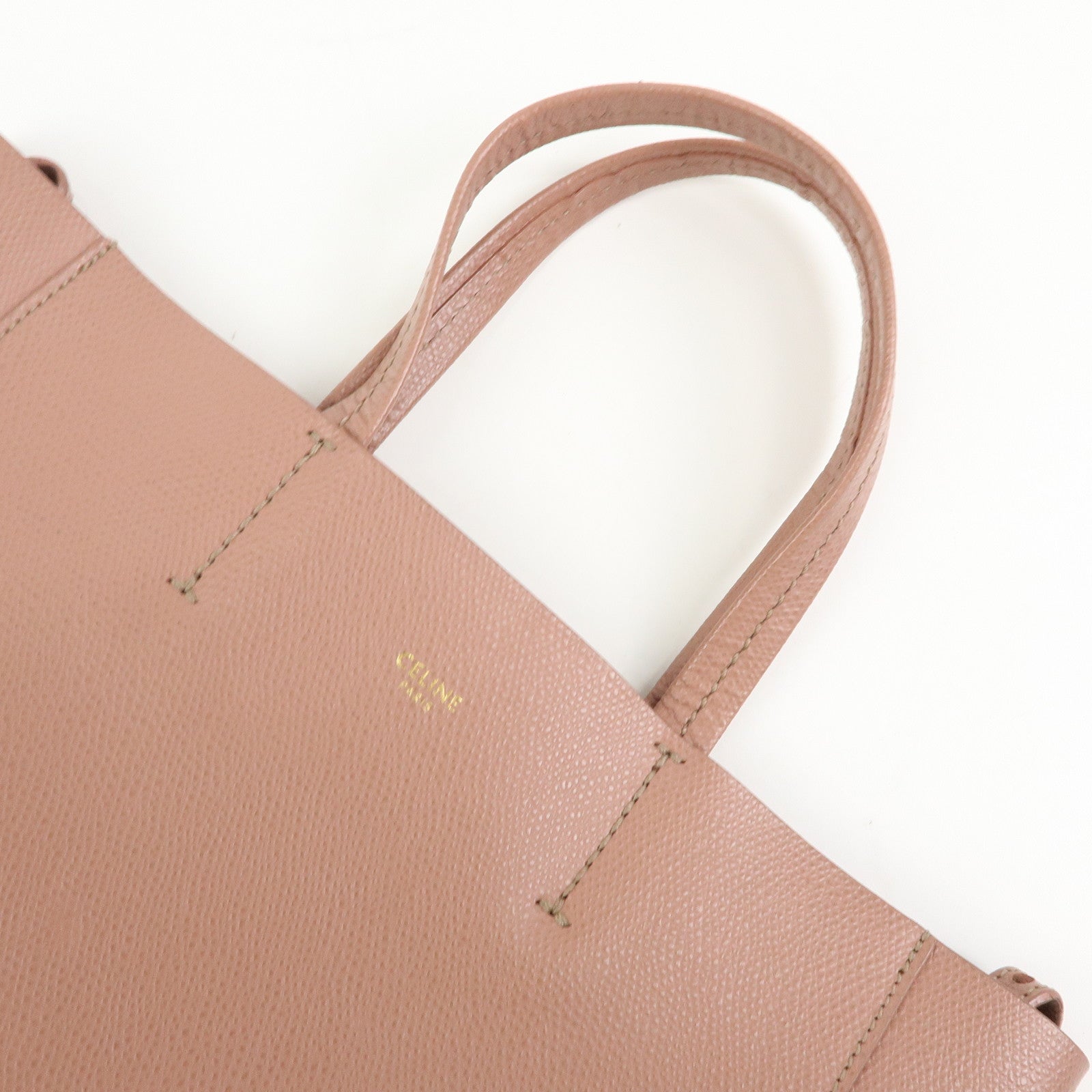 Celine Small Vertical Cabas Leather 2Way Bag Hand Bag Shoulder Bag Rose