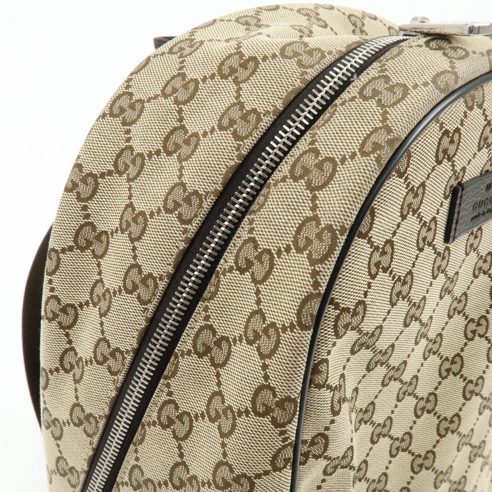 GUCCI GG Canvas Leather Backpack Rucksuck Beige Brown 449906