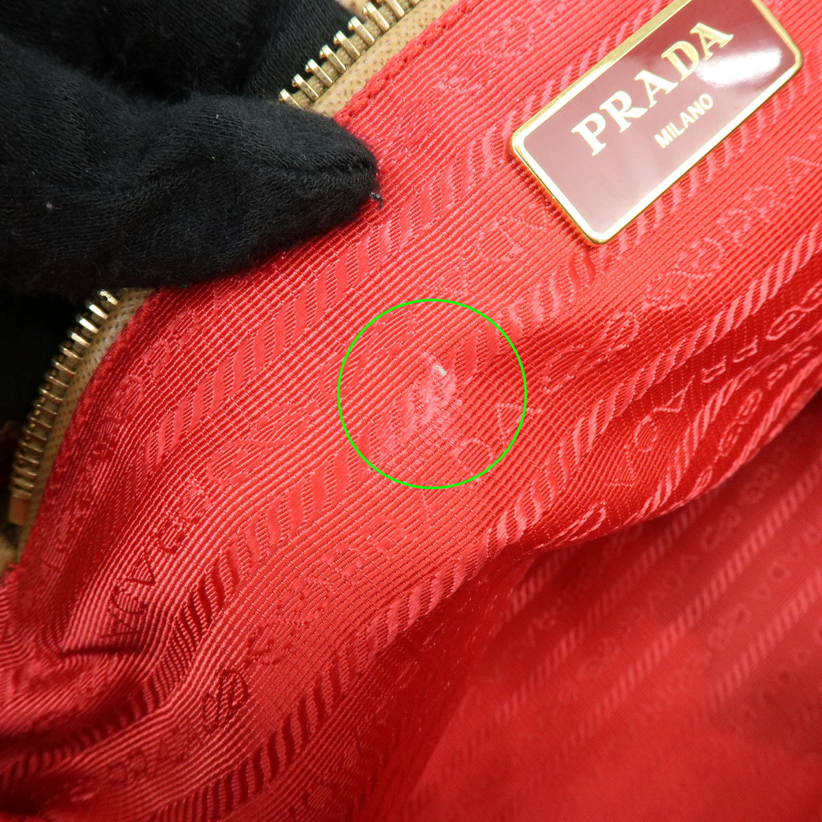 PRADA Canapa Large Triangle Logo Raffia Tote Bag Natural Red BN2302