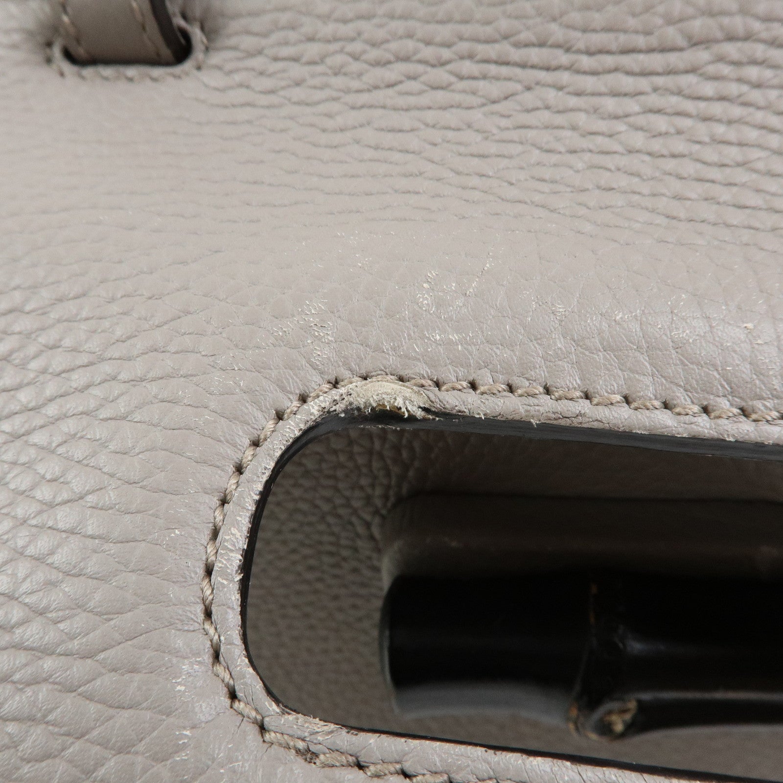 GUCCI Bamboo Leather 2Way Bag Hand Bag Shoulder Bag Grey 370831