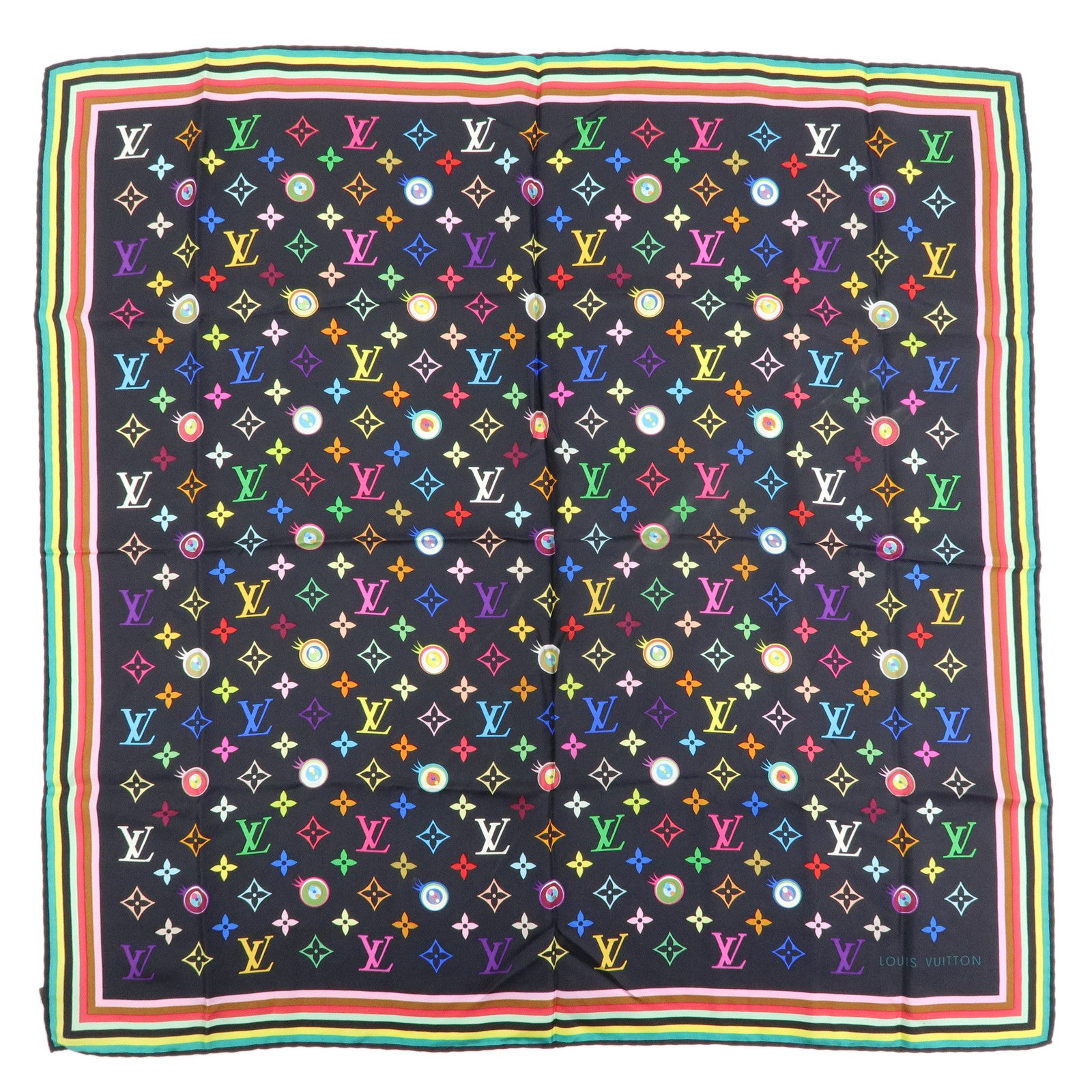 Louis Vuitton Murakami Eye Love Monogram Multicolor Silk Scarf M71916