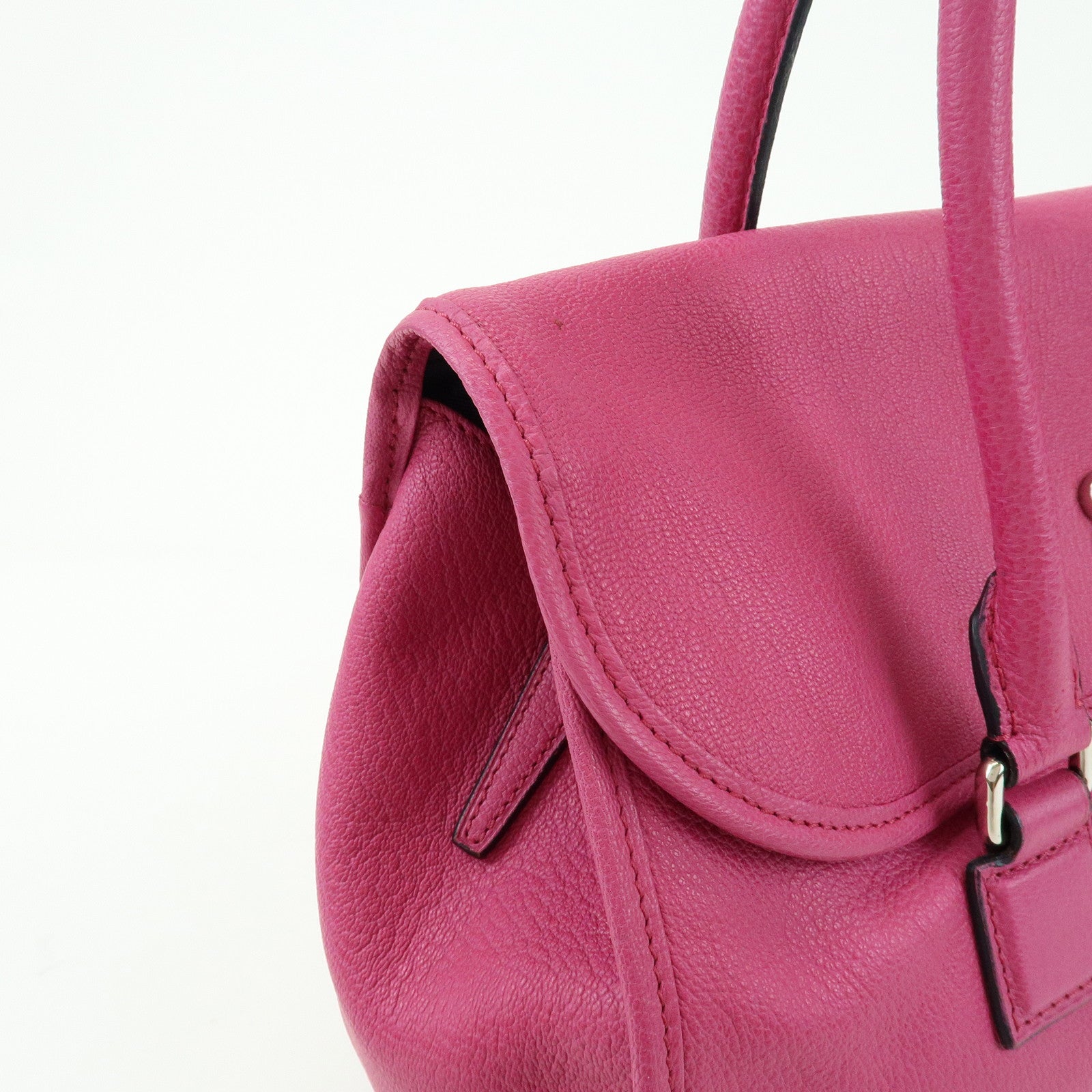 LOEWE Anagram Leather Hand Bag Shoulder Bag Mini Boston Bag Pink