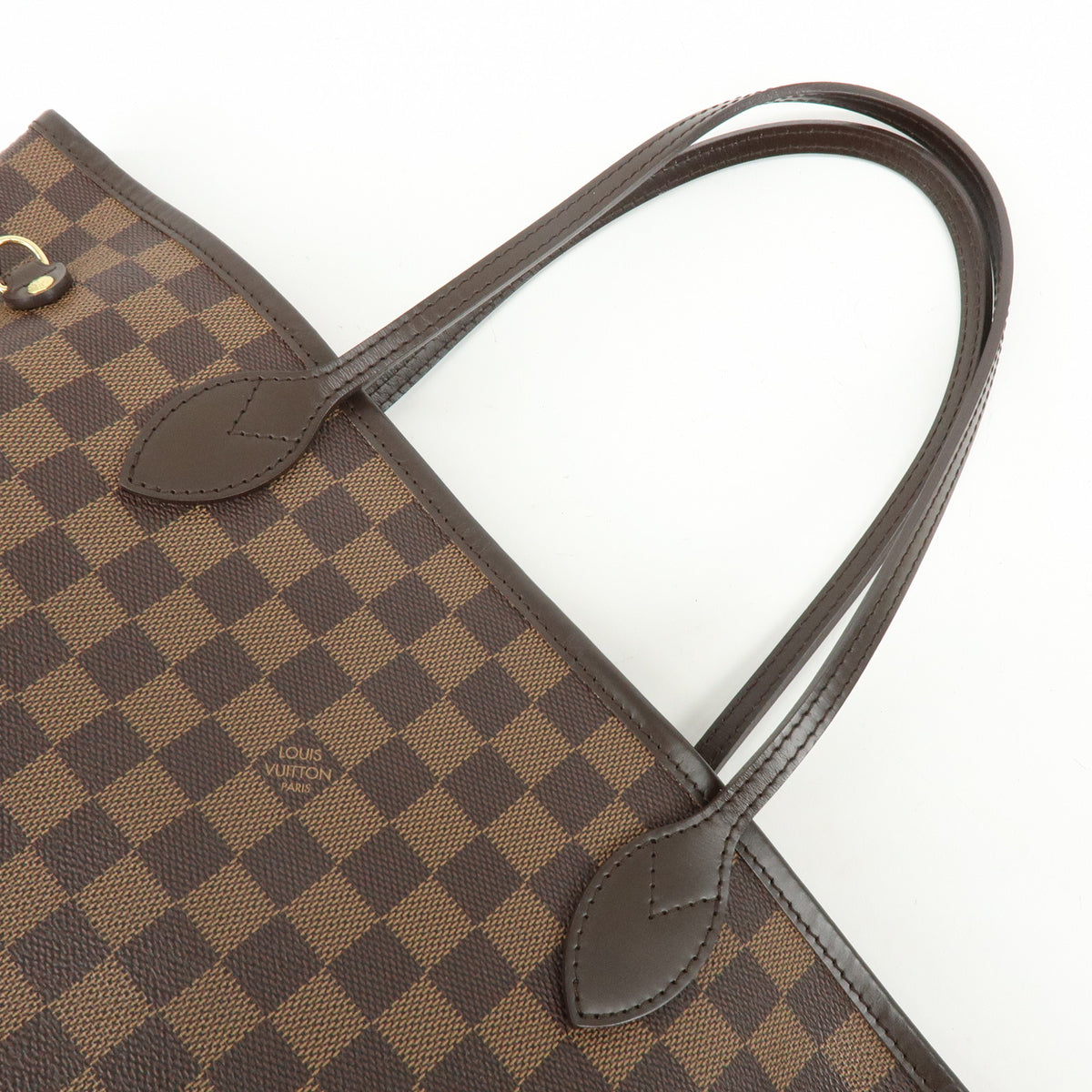 Louis Vuitton Damier Ebene Canvas Leather Neverfull MM Tote Bag N51105
