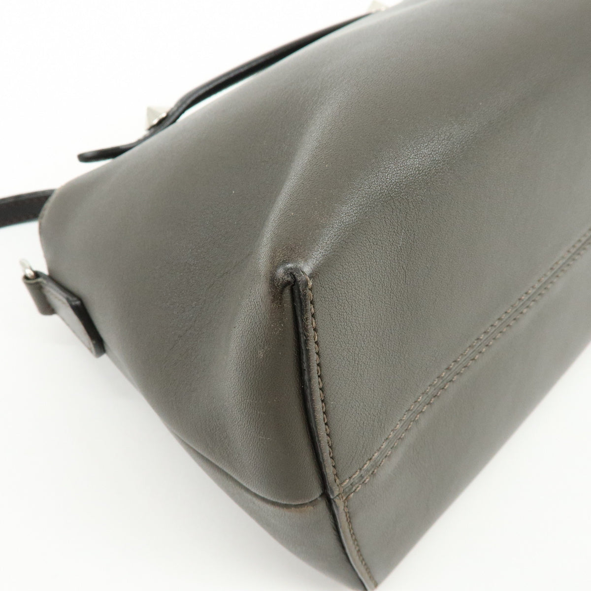 FENDI By The Way Medium Leather 2Way Bag Hand Bag Dark Gray 8BL124
