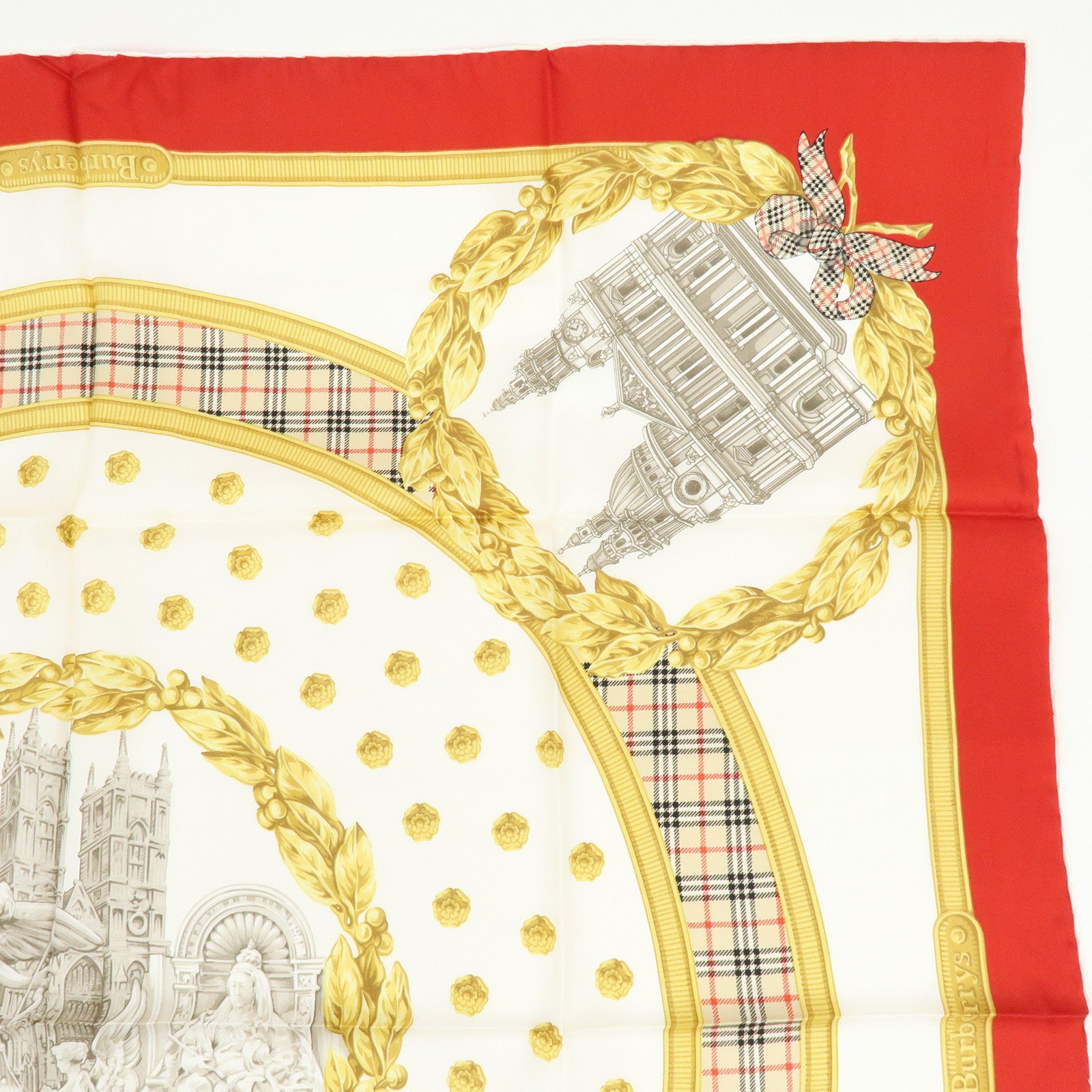 BURBERRY Lot of 3 Silk Cotton Scarf Nova Plaid Navy White Red