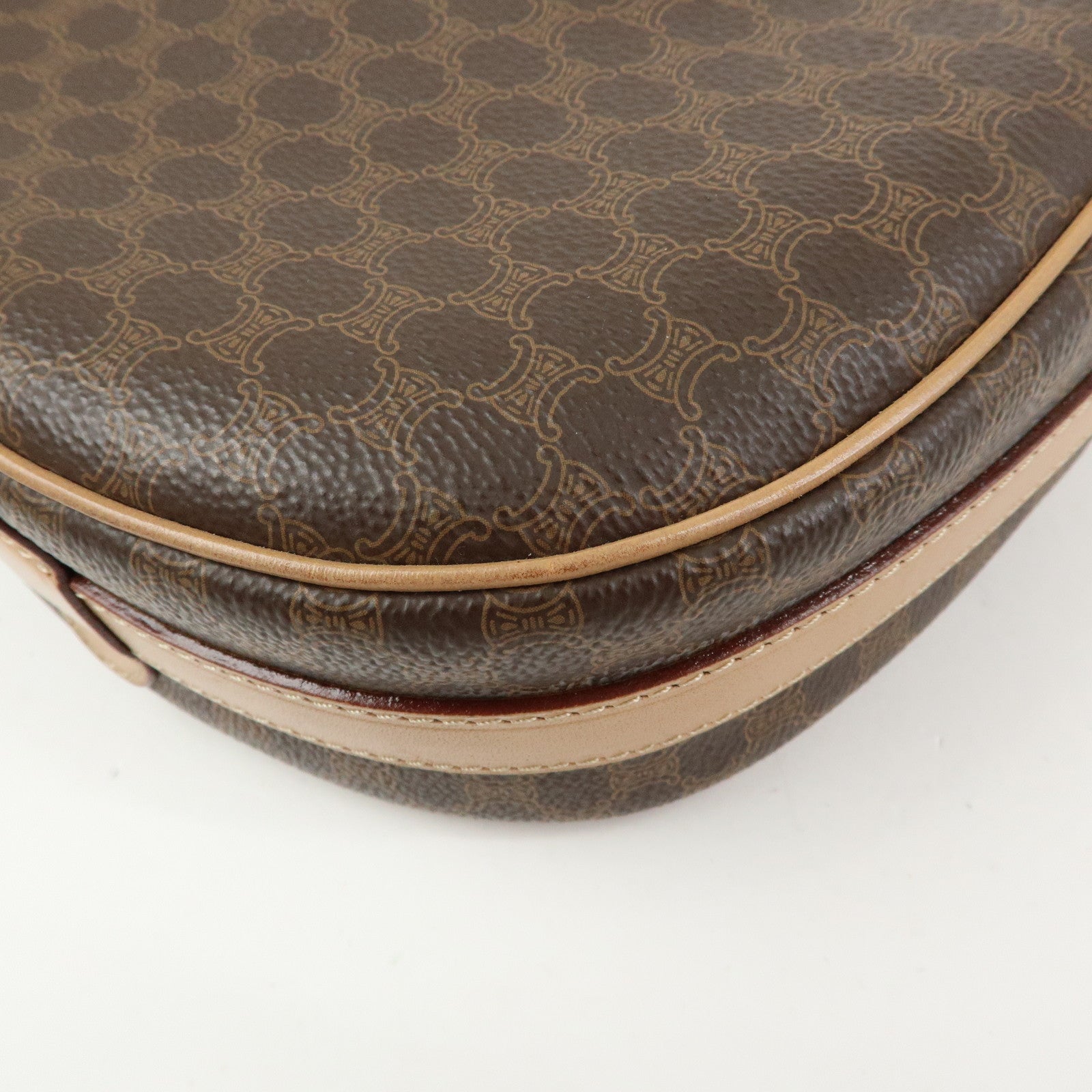 CELINE Macadam PVC Leather Shoulder Bag Crossbody Bag Brown